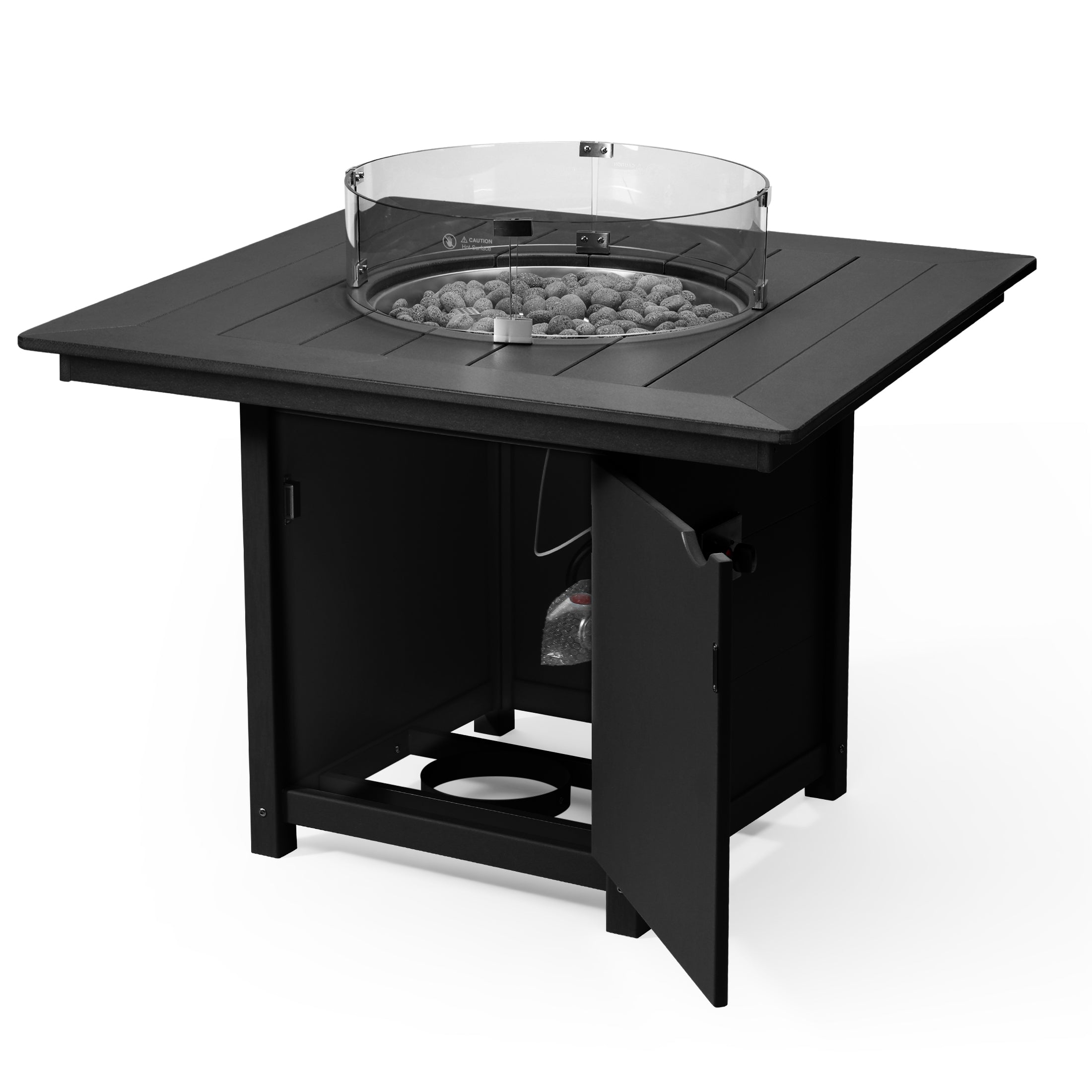 Sol Modern Outdoor Patio Propane 42" Square Fire Pit Table