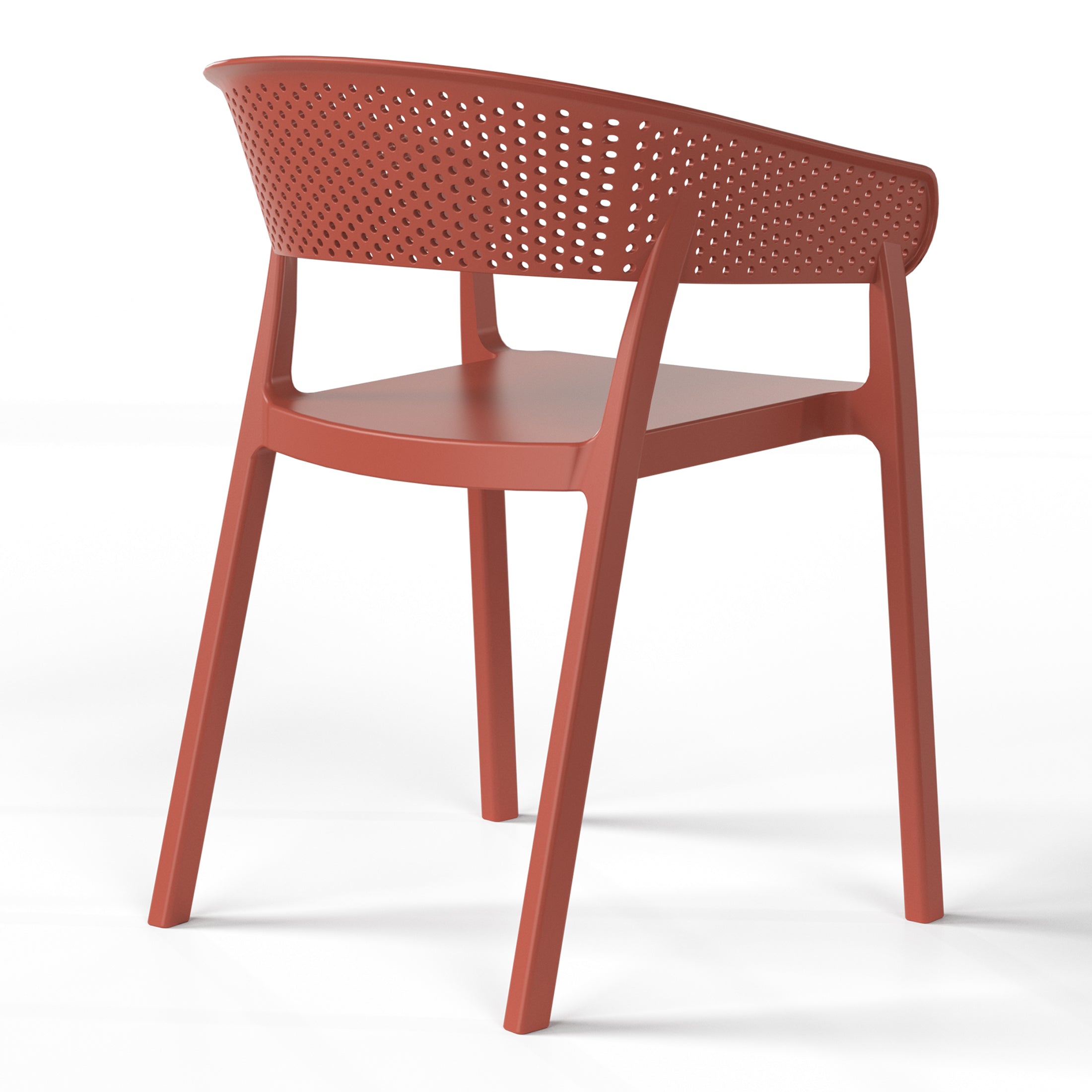 Sunshine Outdoor Modern Stackable Plastic Resin Patio Dining Armchair (Set of 2)