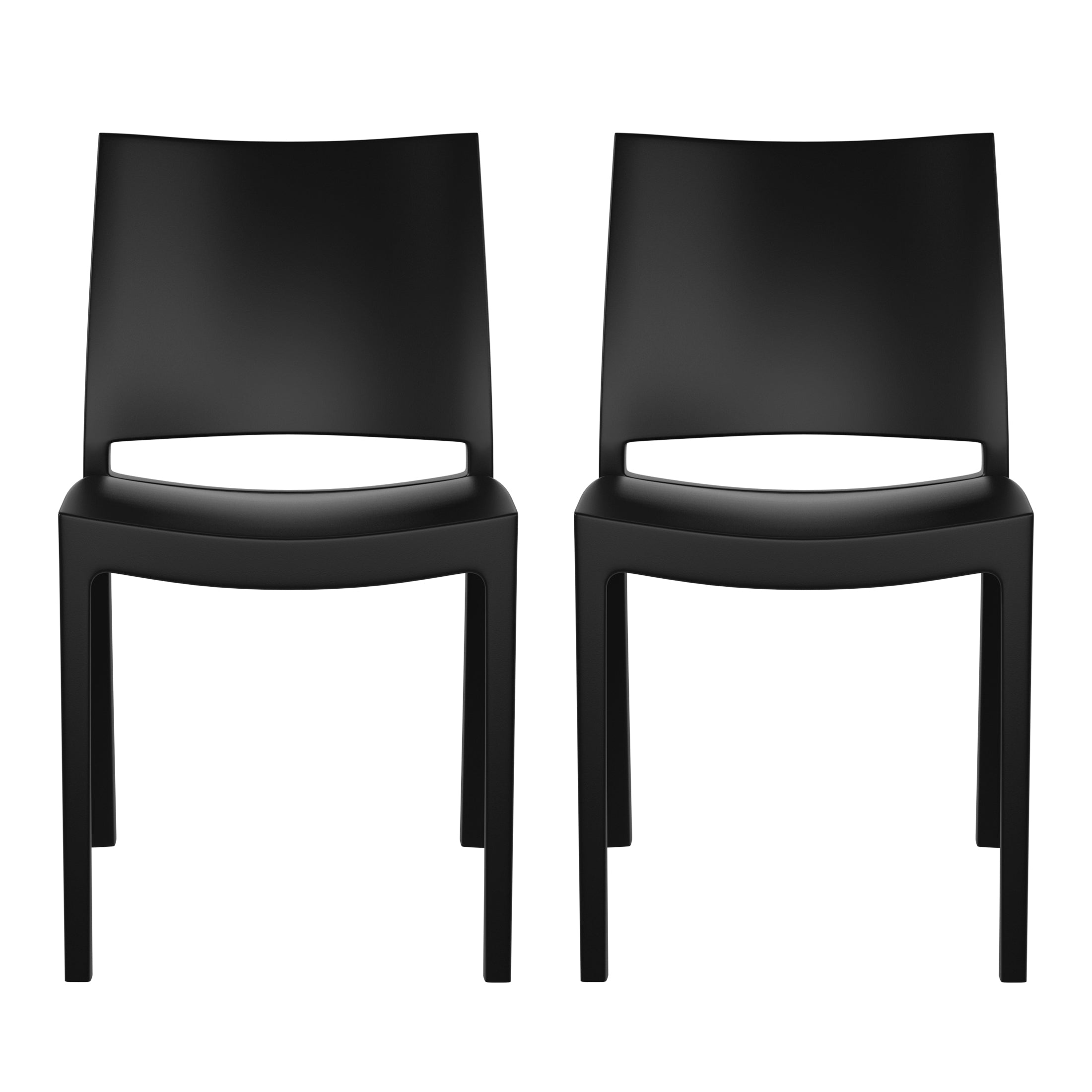Sunshine Modern Polypropylene Stackable Plastic Patio Dining Chair (Set of 2)