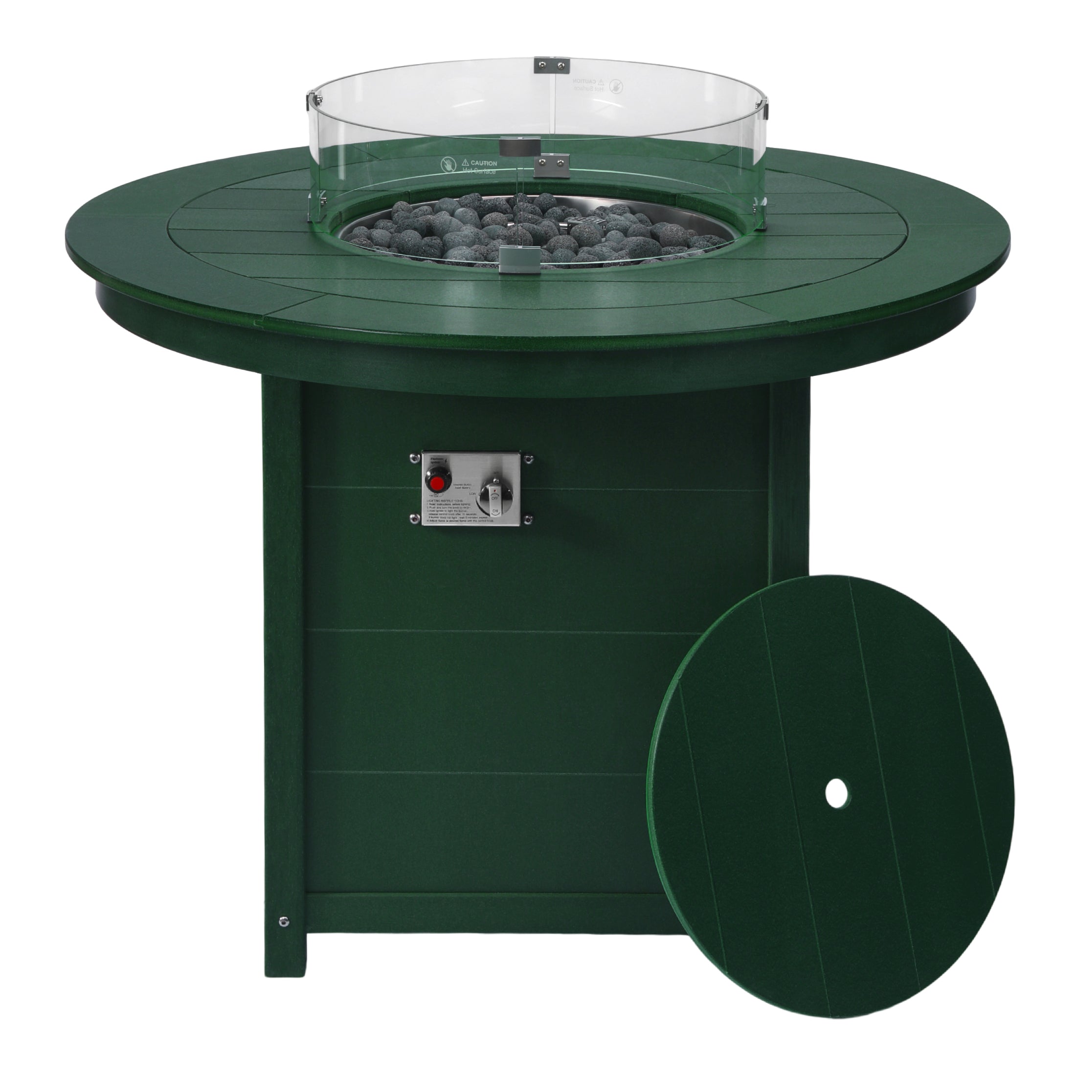 Sol 47" Modern Outdoor Patio Propane Round Counter Height Fire Pit Table