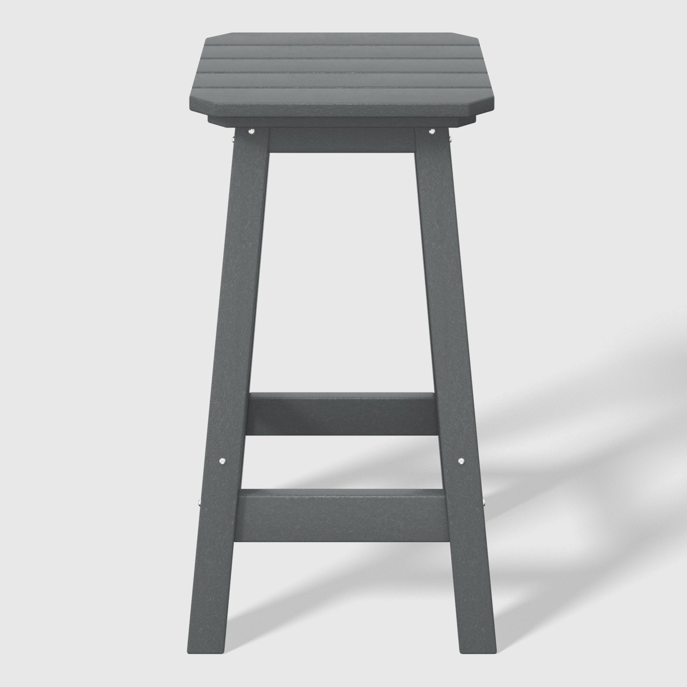Paradise 24" HDPE Outdoor Patio Counter High Backless Square Bar Stools Set of Three