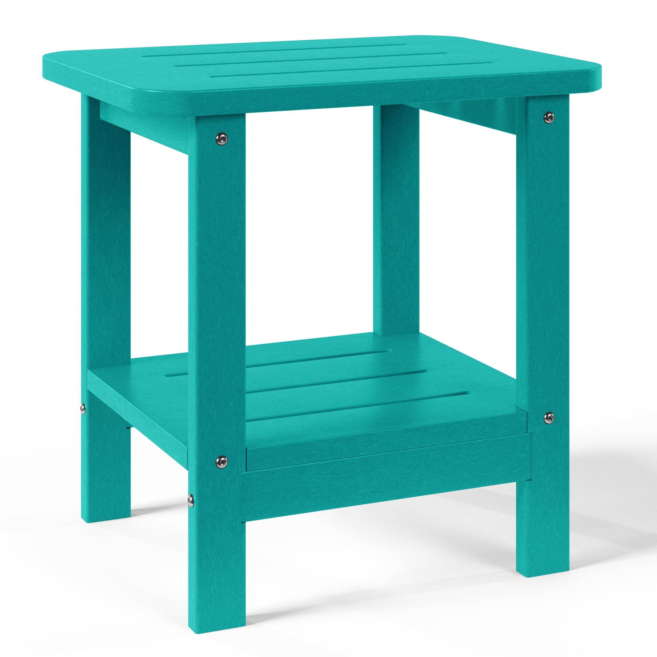 Lago 2-Tier Outdoor HDPE Modern Adirondack Square Patio Side Table