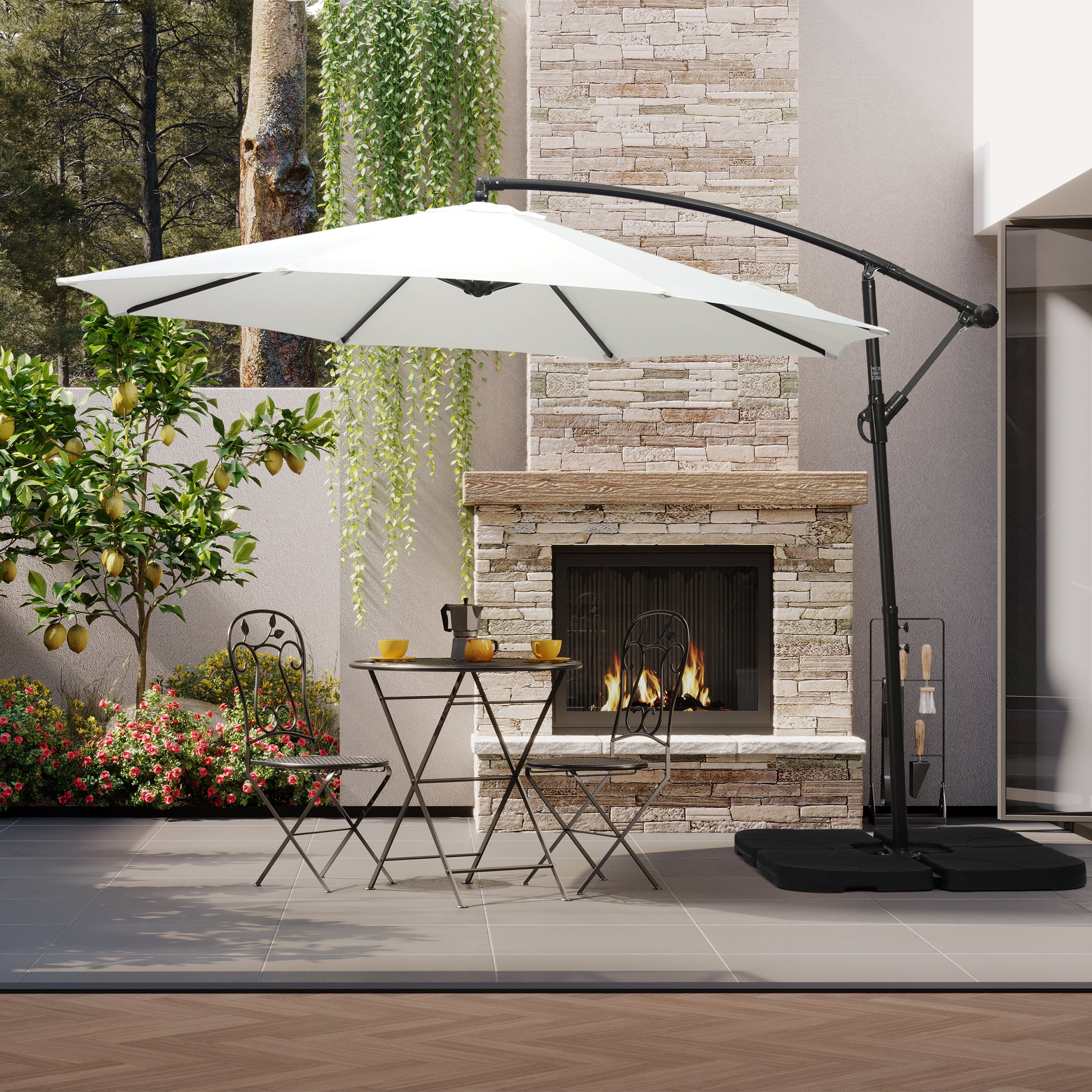 Elm 10 ft. Outdoor / Patio Cantilever Hanging Umbrella Elm 10 ft. Outdoor / Patio Cantilever Hanging Umbrella