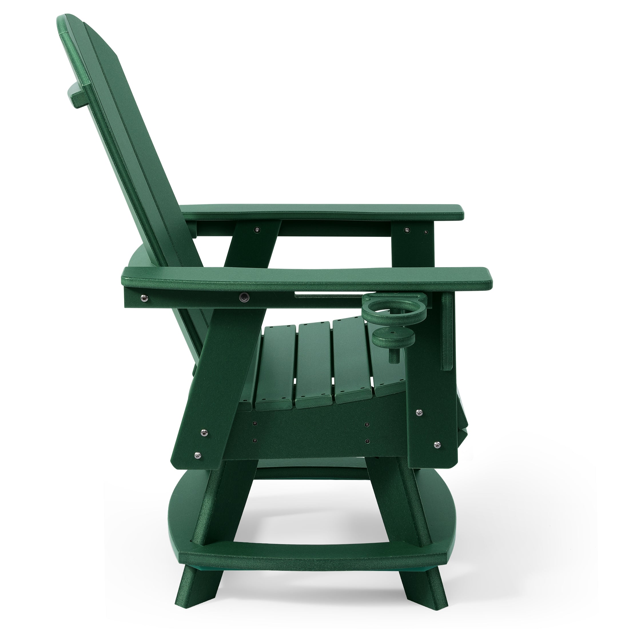 Paradise Outdoor HDPE Swivel Adirondack Patio Dining Chair With Cup Holder
