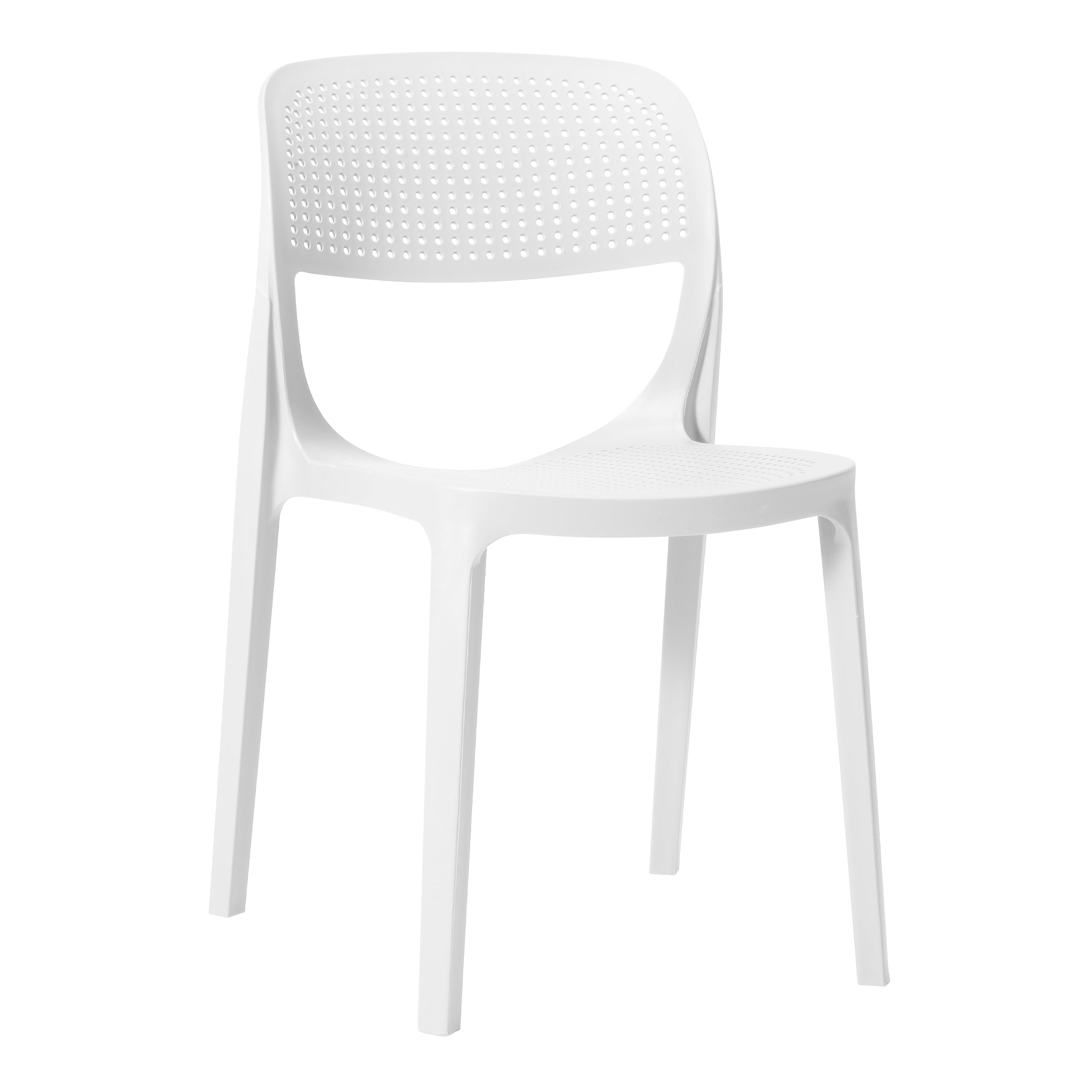 Sunshine Modern Stackable Plastic Resin Patio Dining Side Chair (Set of 2)