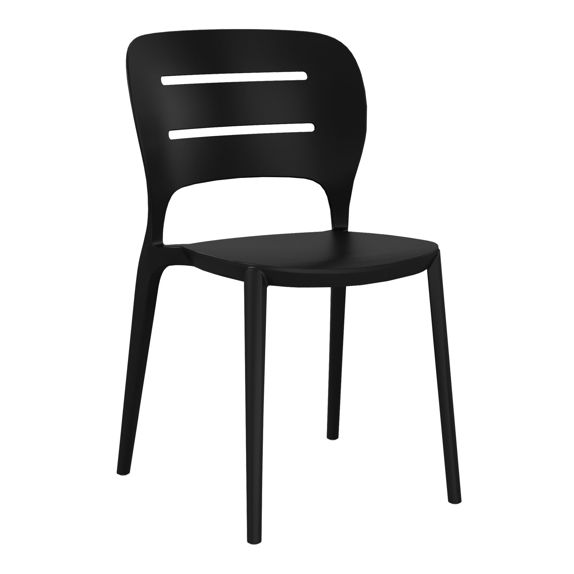 Sunshine Outdoor Modern Stackable Plastic Patio Dining Side Chairs (Set of 4)
