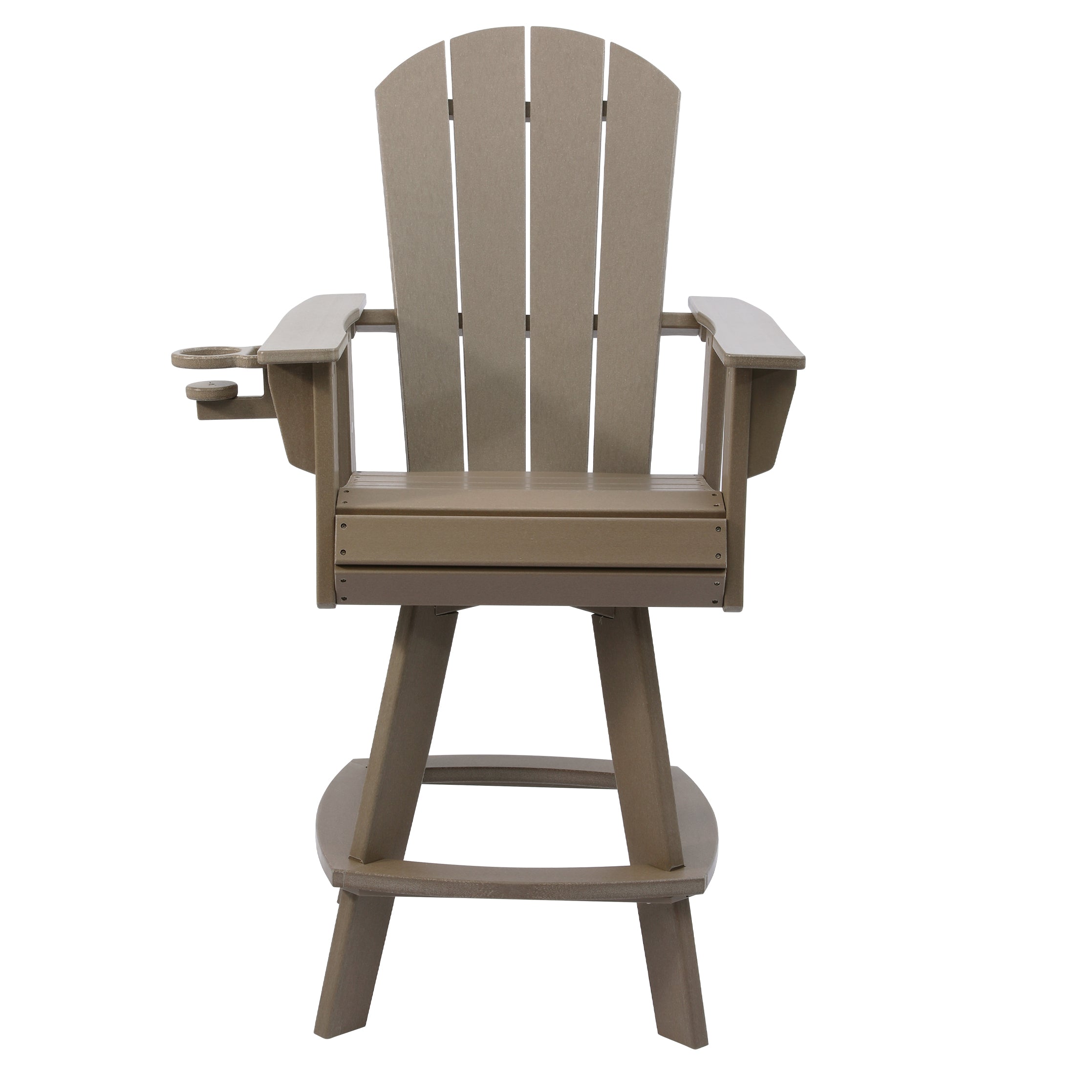 Paradise Outdoor HDPE Swivel Adirondack Bar Height Chair With Cup Holder