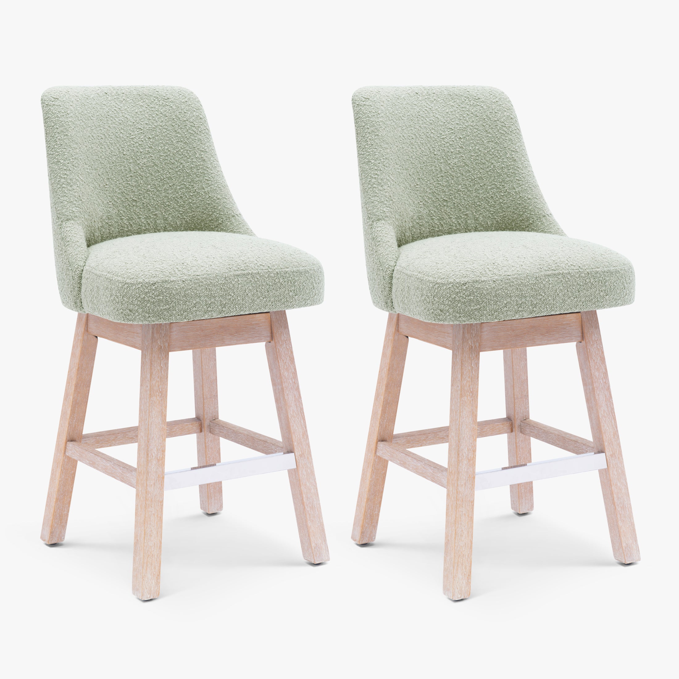 Amélie 26" Upholstered Swivel Counter Height Bar Stools (Set of 2)