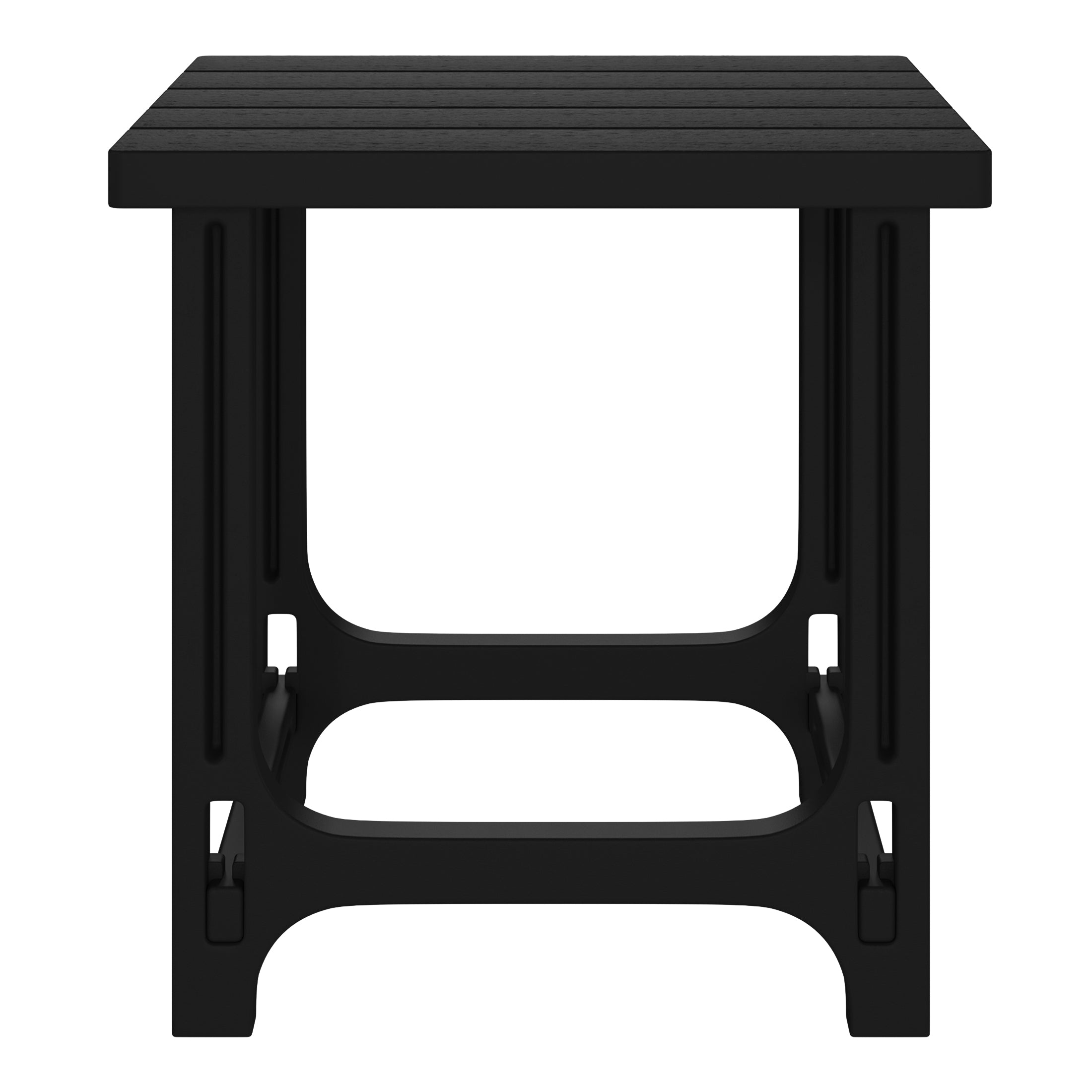 Cayman 3-Piece HDPE Plastic Adirondack Patio Chairs With 18" Square Side Table Set