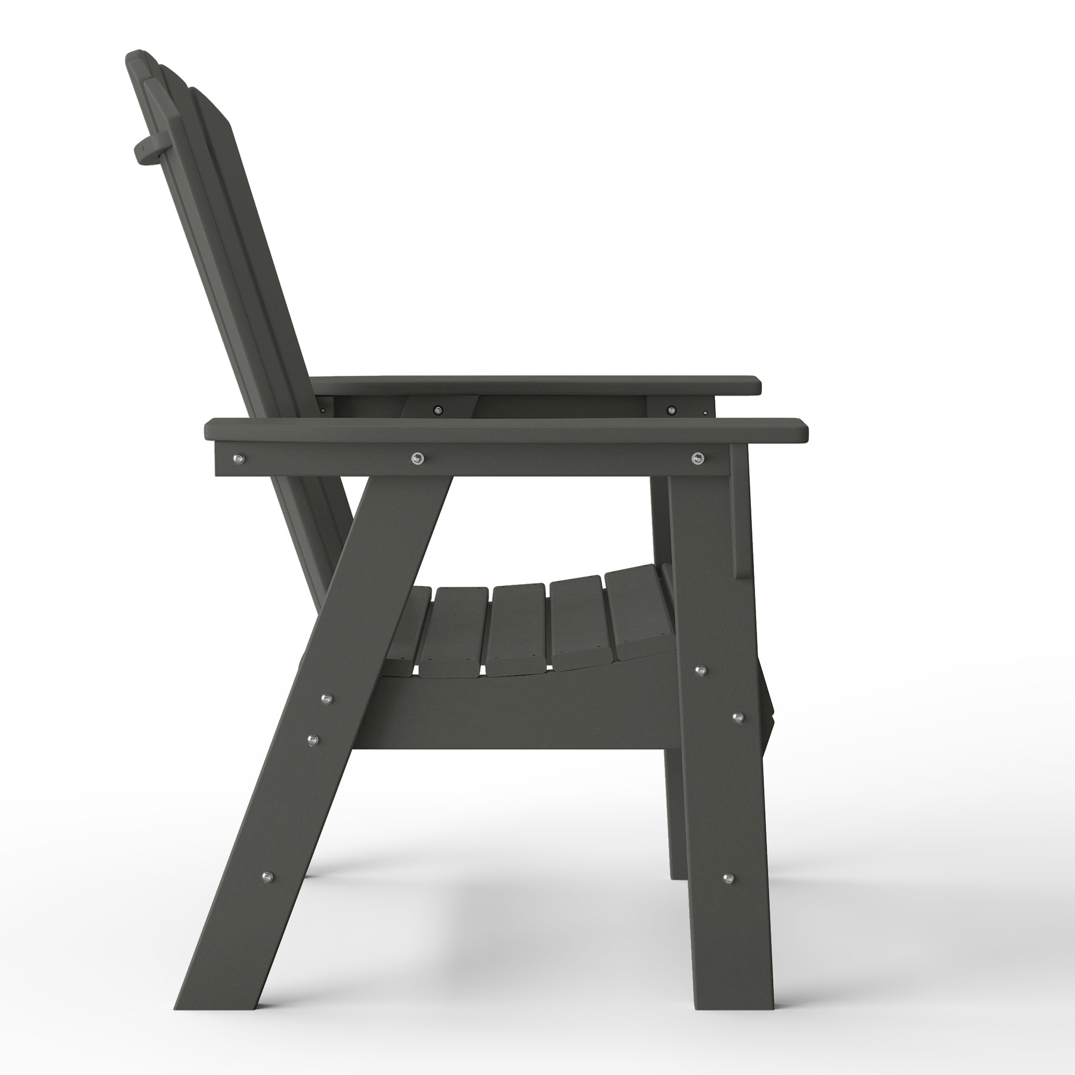 Portside Outdoor Modern HDPE Adirondack Patio Dining Chairs (Set of 2)