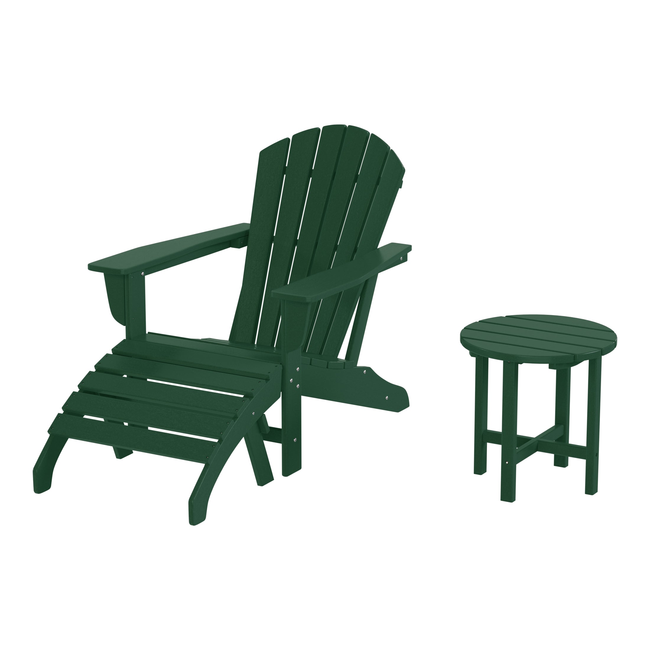 Portside Outdoor Adirondack Chair With Ottoman And Side Table 3-Piece Set