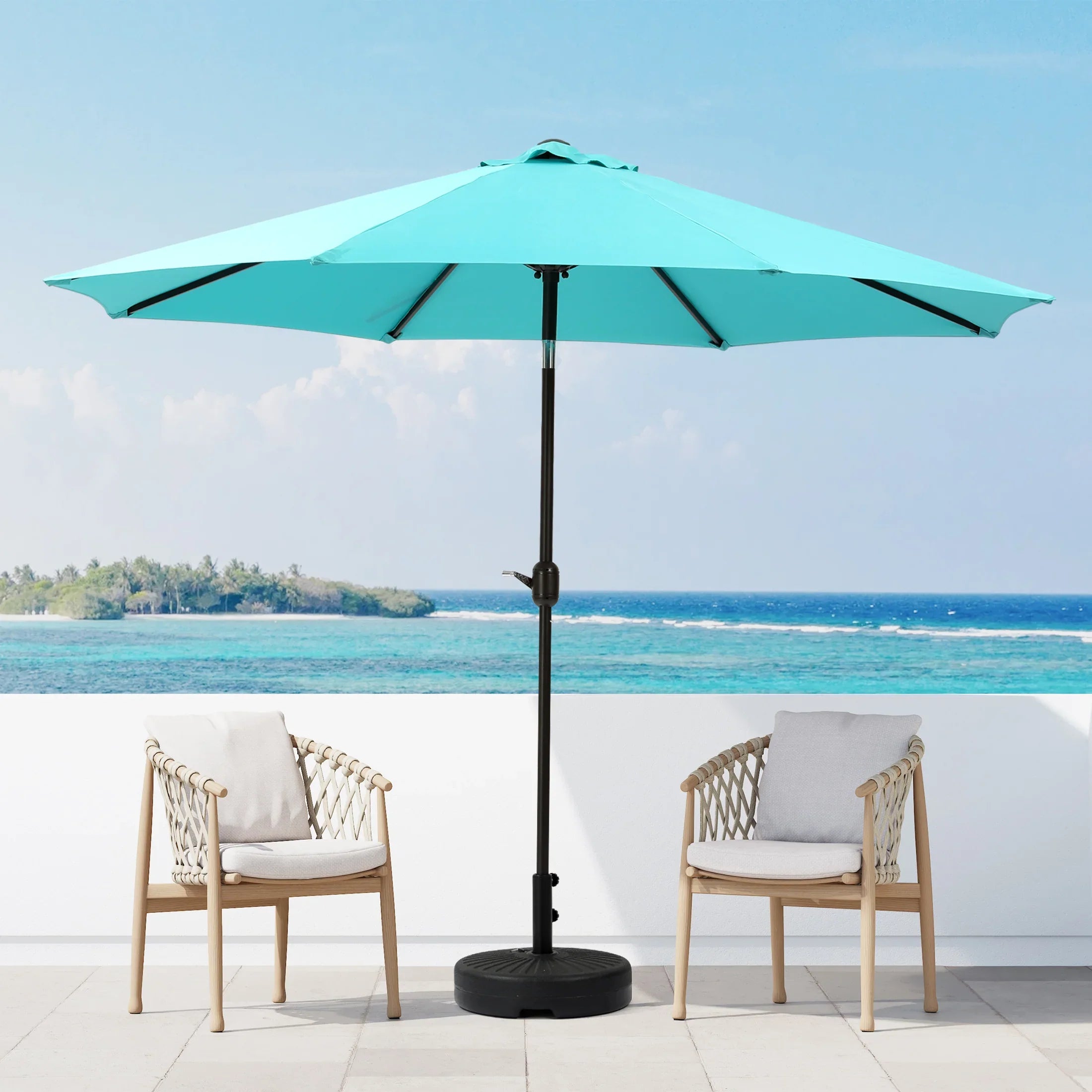 colorful patio table umbrella Cabana 9 ft. Patio Table Umbrella with tilt and crank features