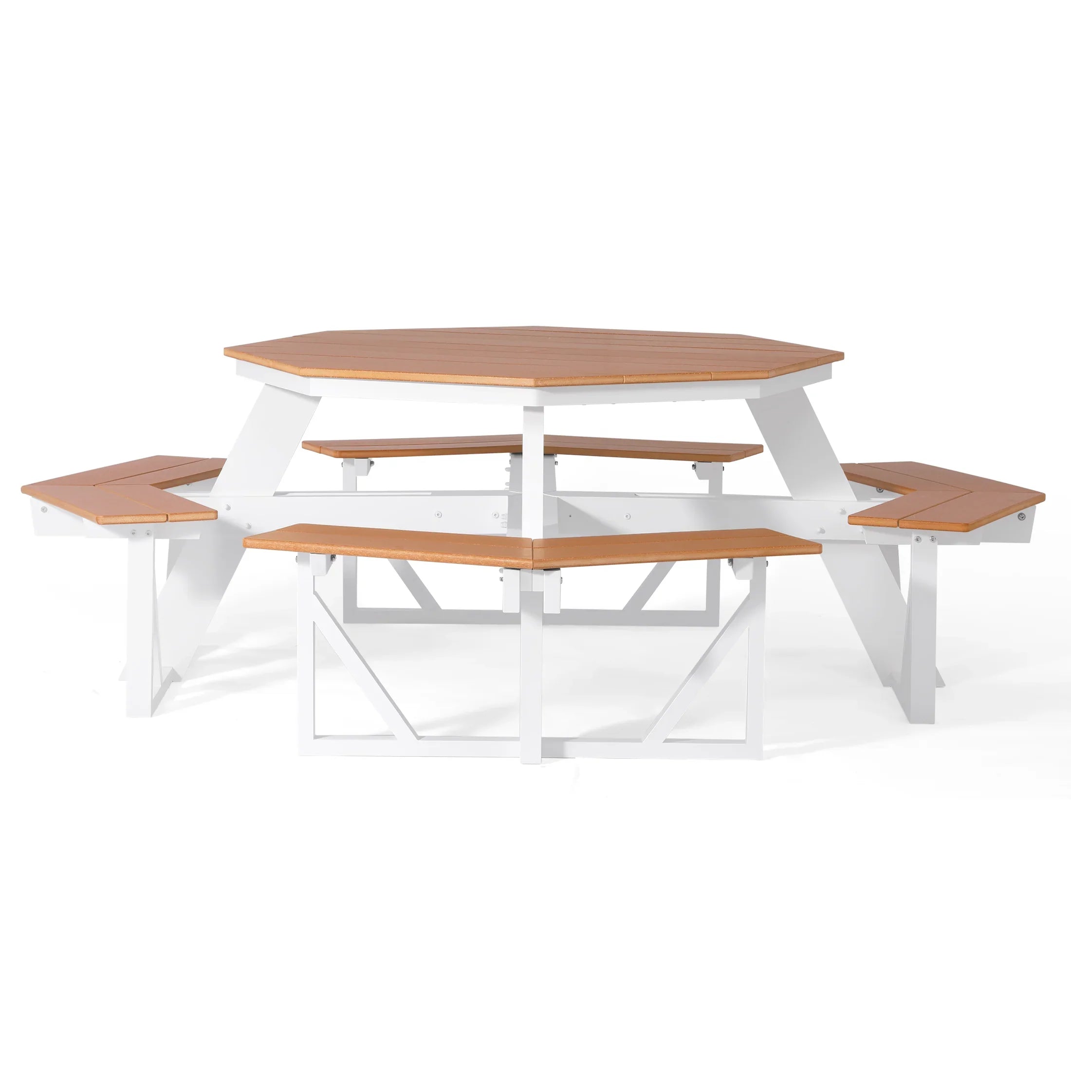 Macon Outdoor 48" HDPE 8-Person Patio Octagon Picnic Table