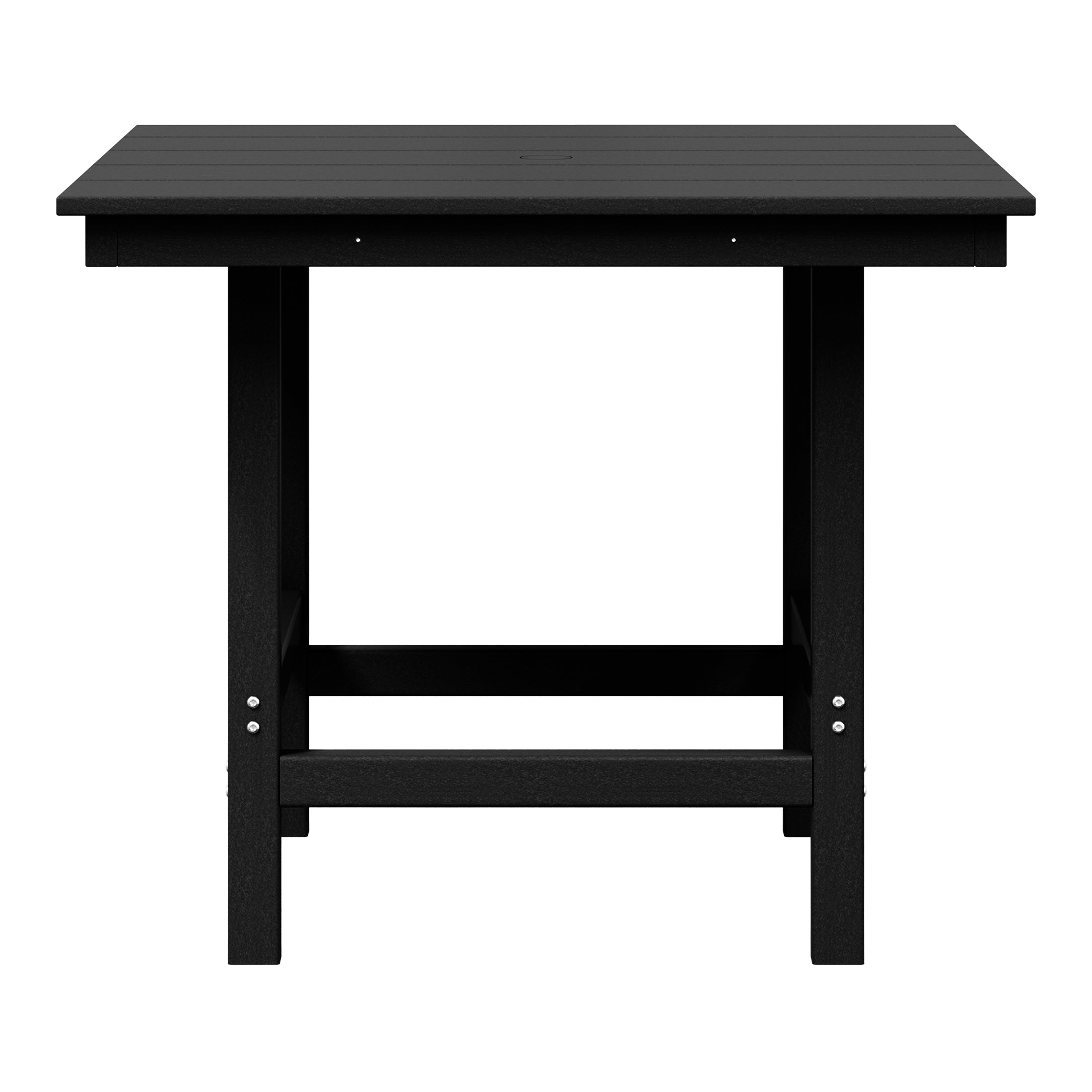 Palms Outdoor HDPE 36" Square Patio Dining Table with Umbrella Hole