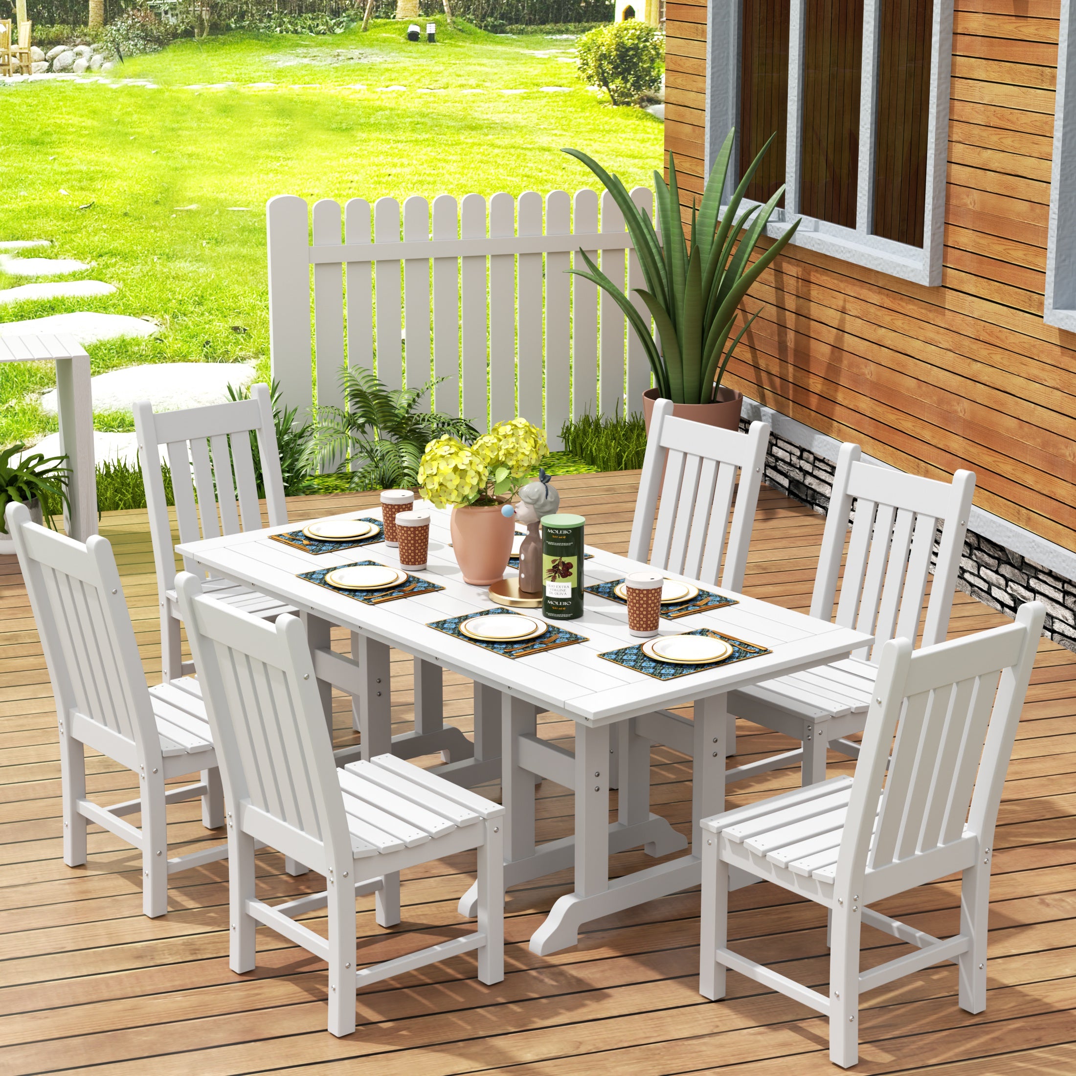 Paradise 7 Piece Outdoor Patio Dining Set Outdoor Table and Chair Set