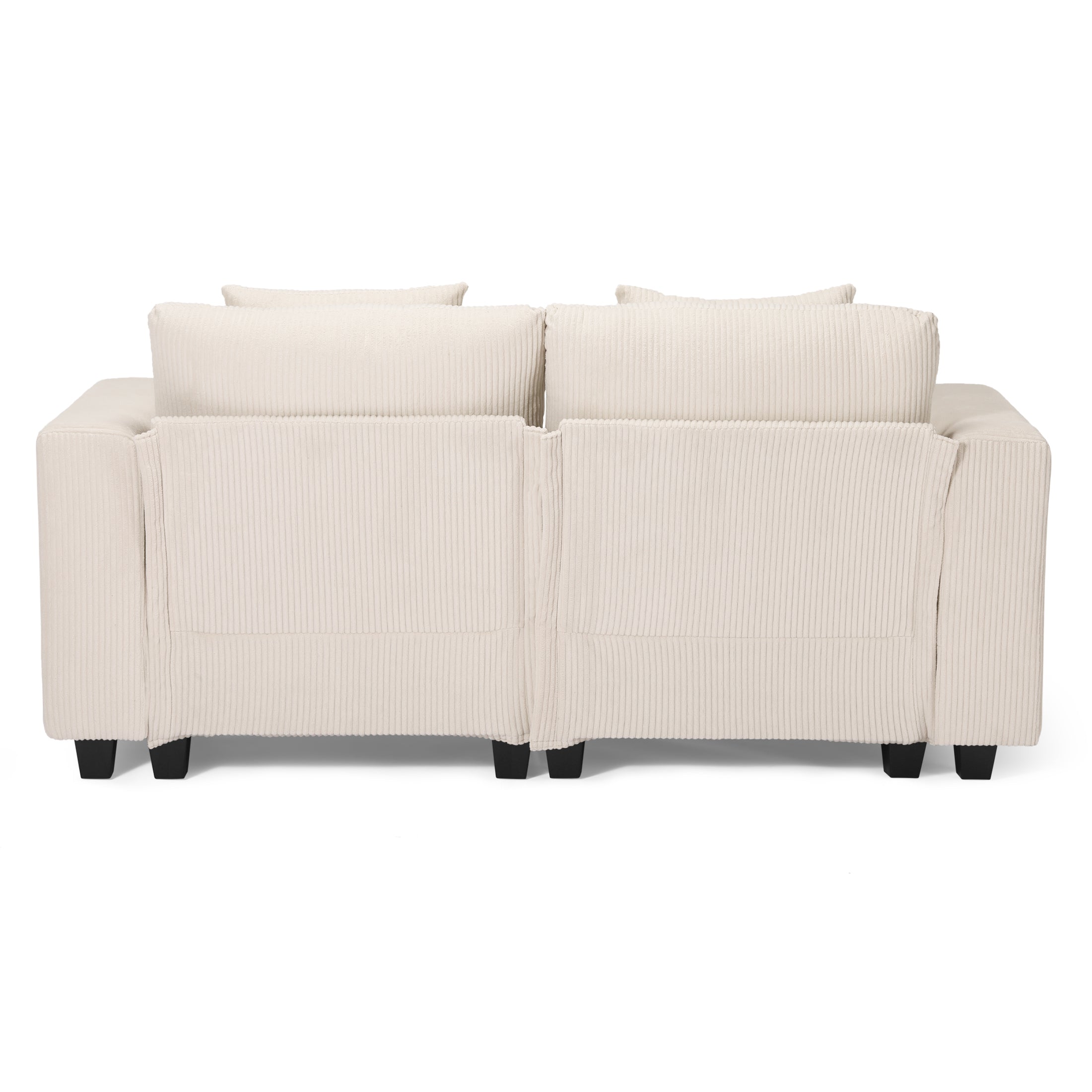 Ava 70" Modular Corduroy Loveseat Sofa With USB/Type-C Ports and Side Pockets