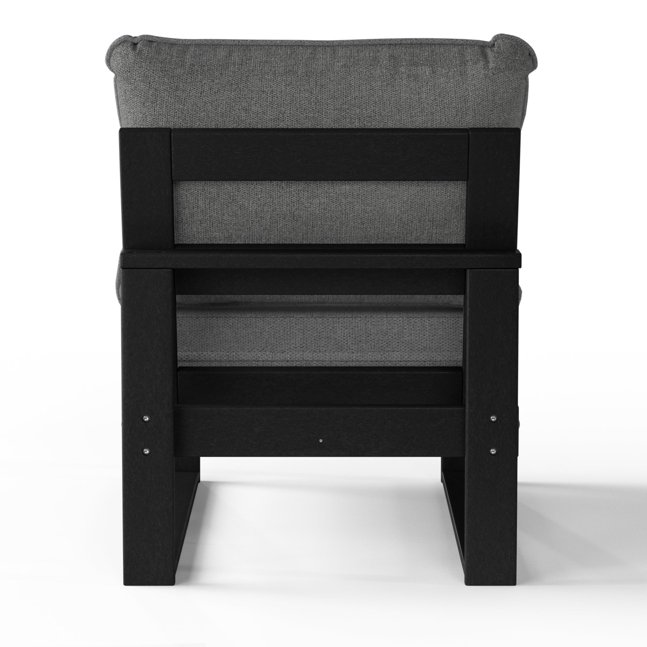 Rockaway Outdoor HDPE Sectional Armless Chair with Water-Proof Patio Cushions