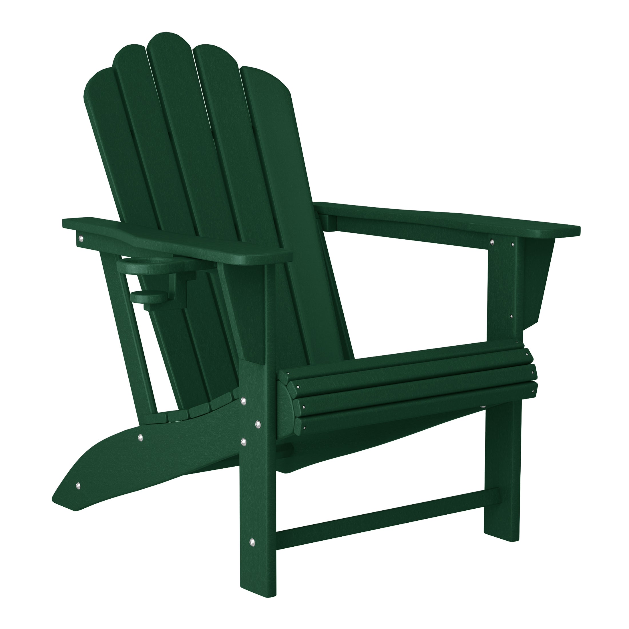 Lakeview Outdoor Patio HDPE Adirondack Chairs With Cup Holders (Set of 4)