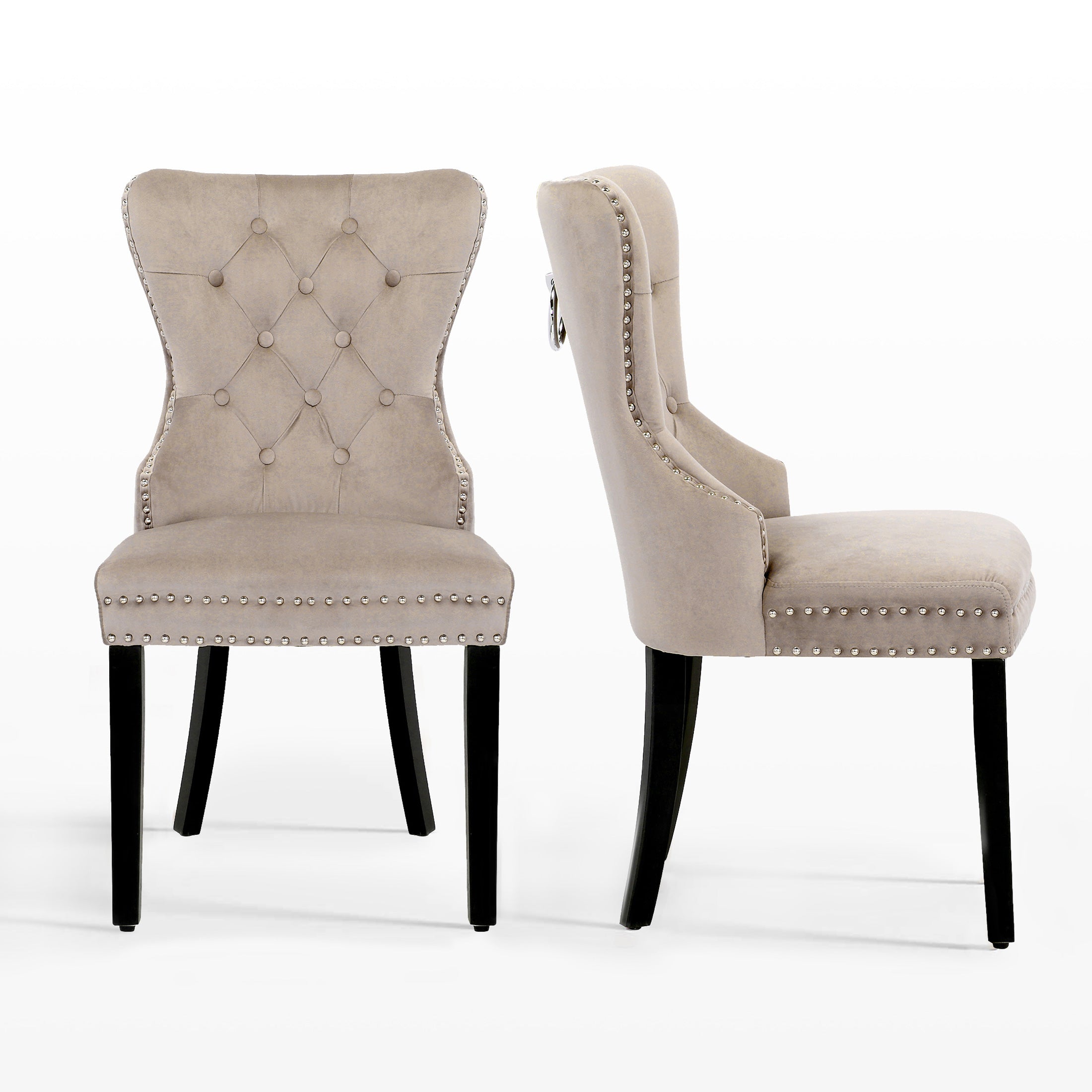 Hank Velvet Upholstered Tufted Dining Chairs (Set of 2)