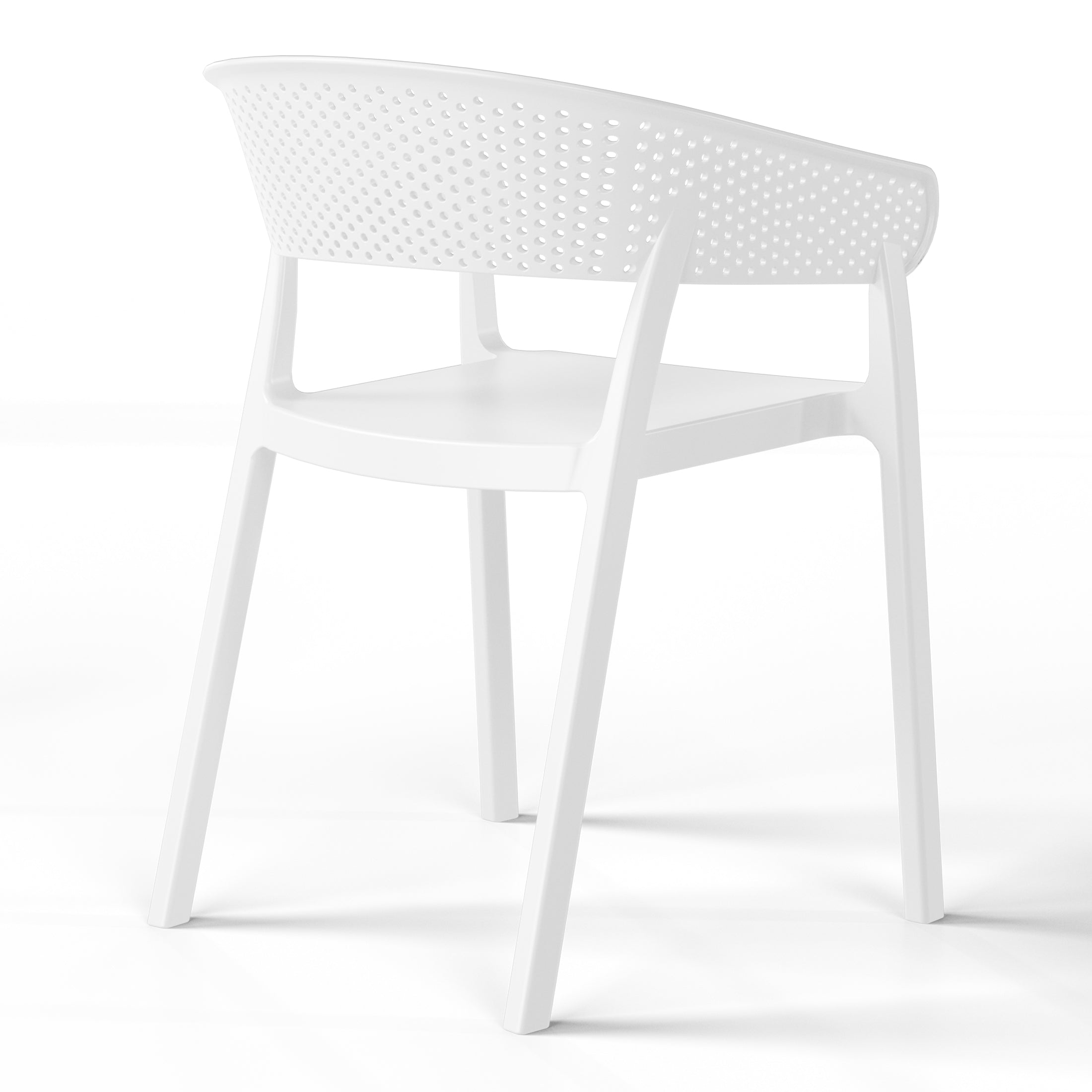 Sunshine Outdoor Modern Stackable Plastic Resin Patio Dining Armchair (Set of 2)