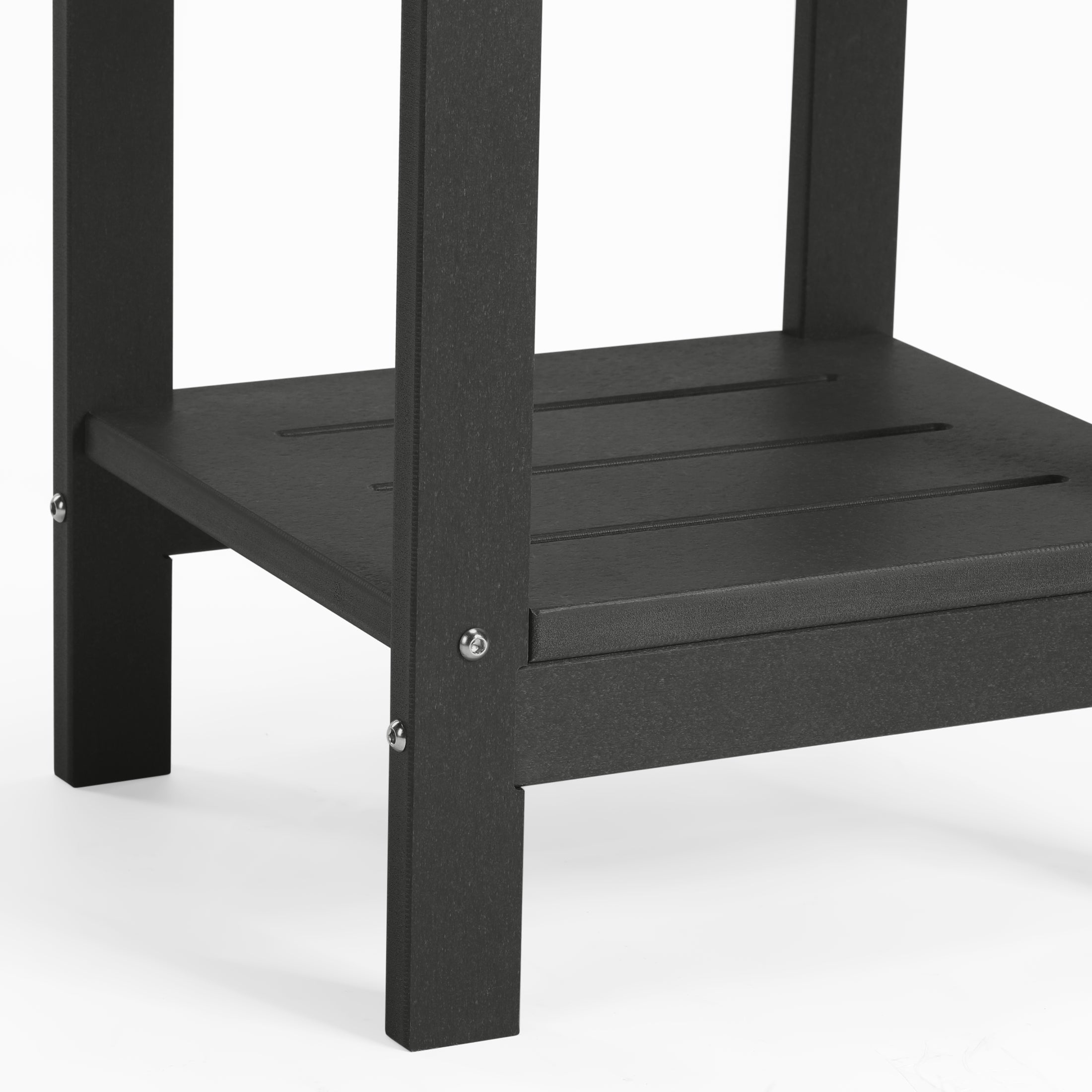 Lago 2-Tier Outdoor HDPE Modern Adirondack Square Patio Side Table