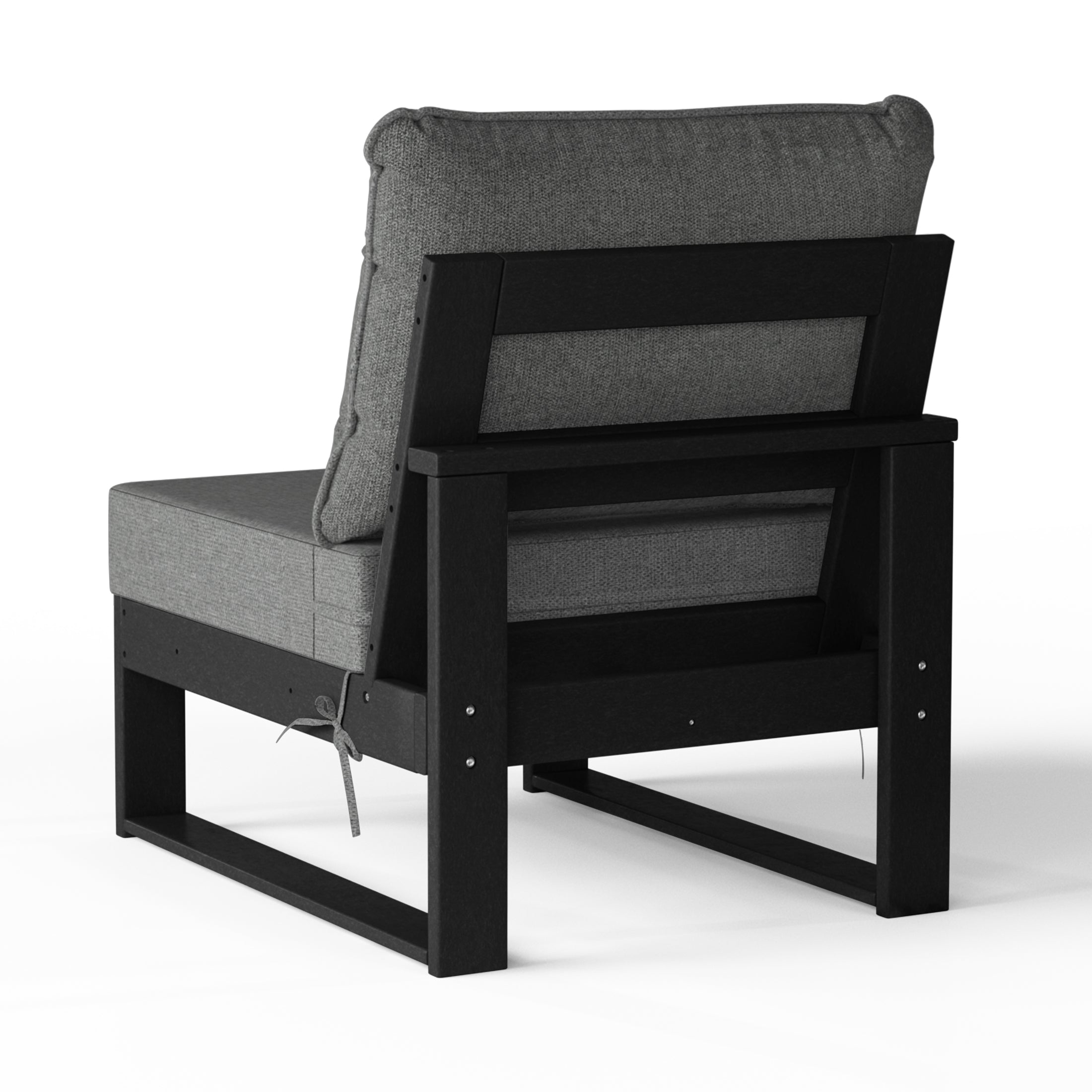 Rockaway Outdoor HDPE Sectional Armless Chair with Water-Proof Patio Cushions