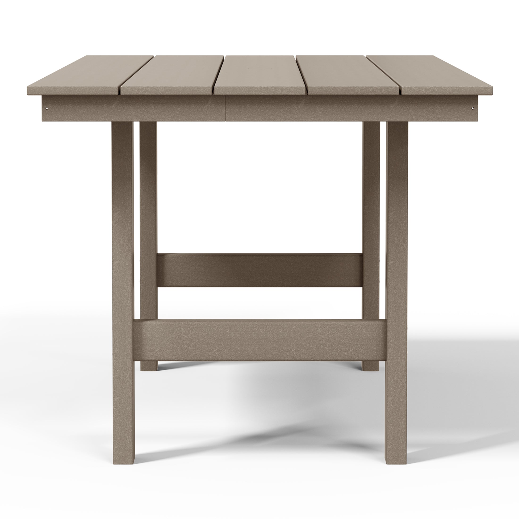 Palms Outdoor Modern HDPE 66" Wide Rectangle Patio Dining Table for 6