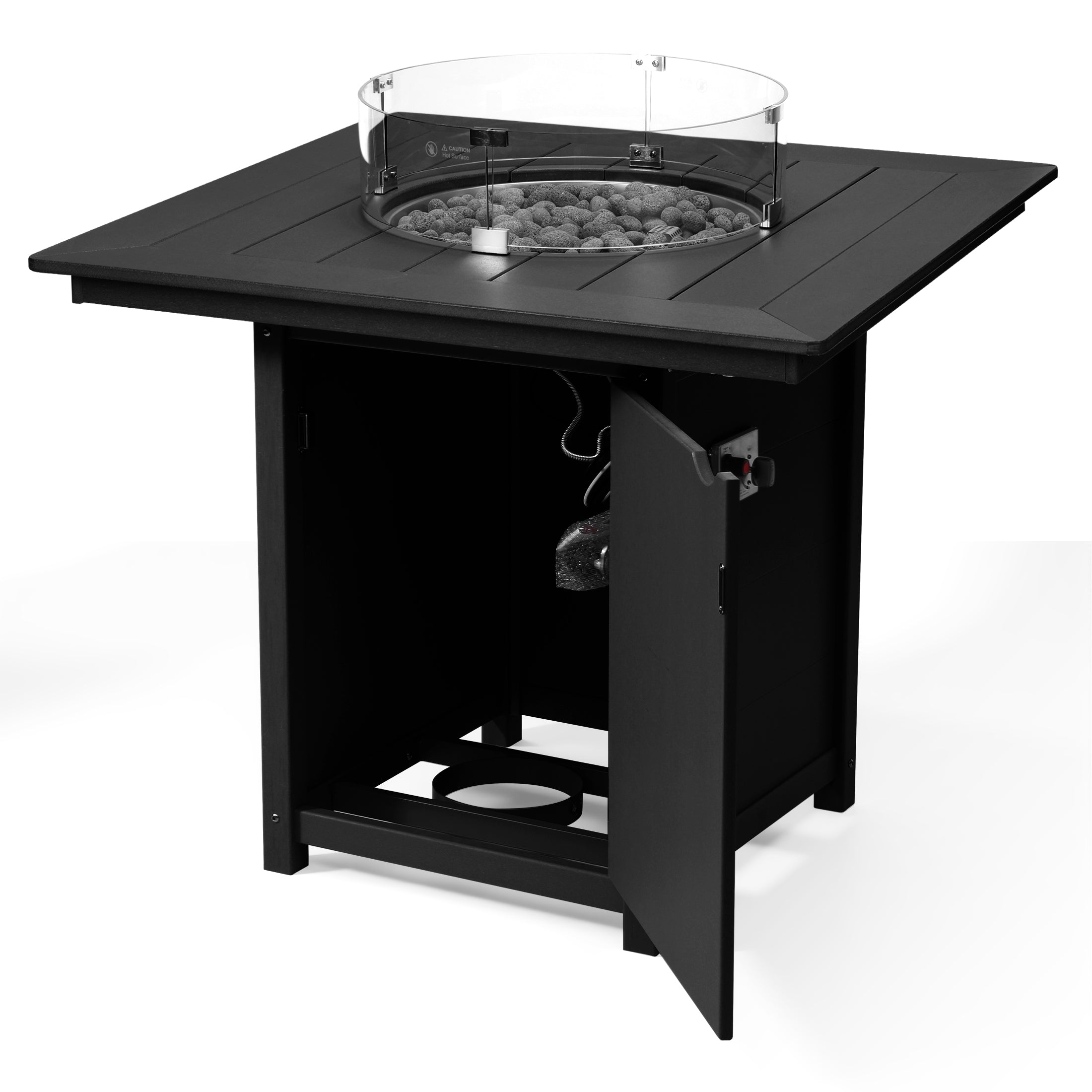 Sol 42" Modern Outdoor Patio Gas Propane Square Fire Pit Table