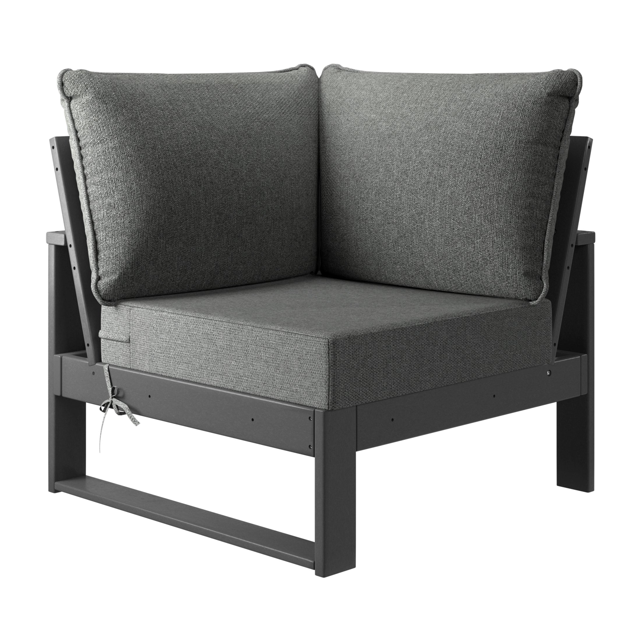 Rockaway Outdoor 4-Piece HDPE L-Shaped Modular Patio Sofa Furniture Set