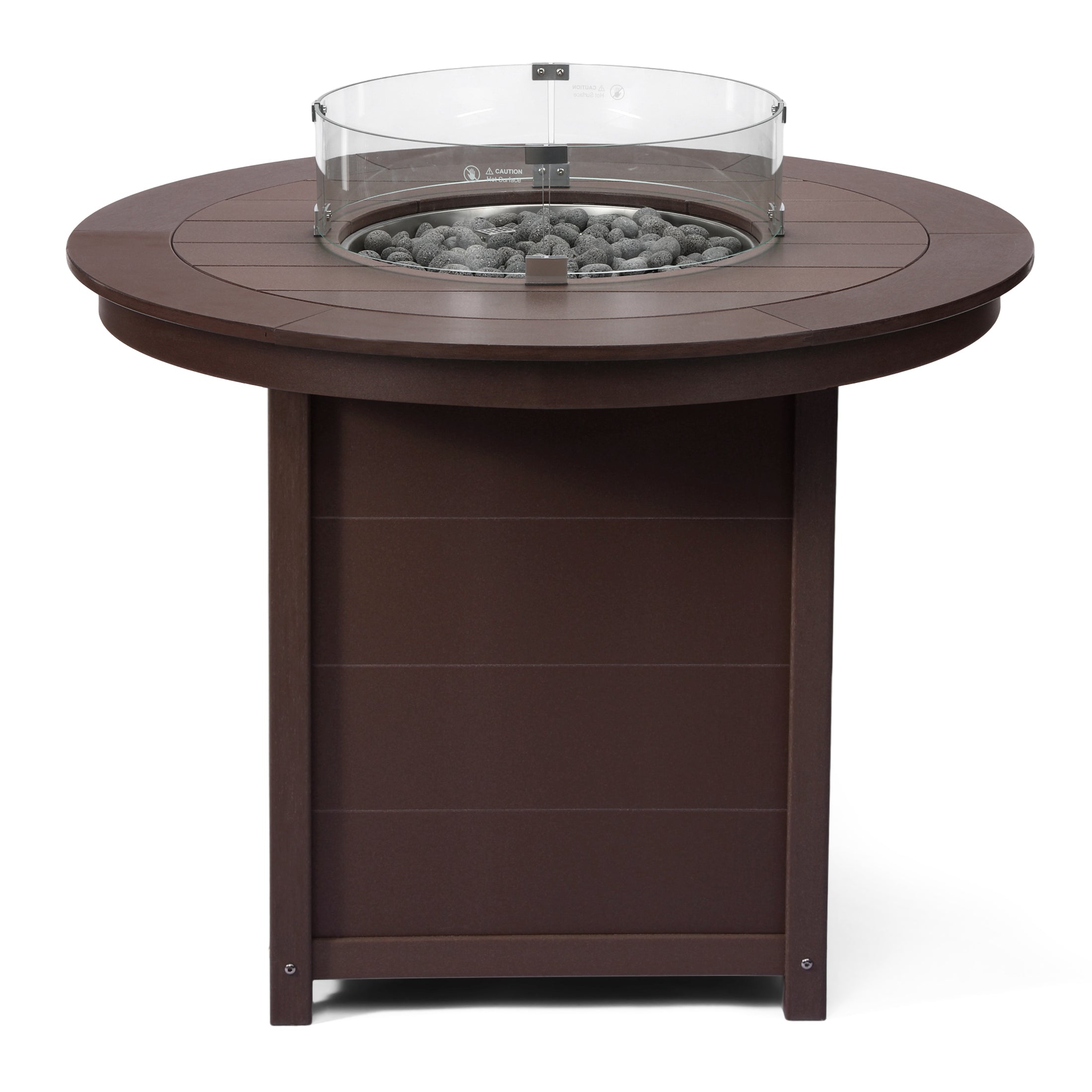 Sol 47" Modern Outdoor Patio Propane Round Counter Height Fire Pit Table