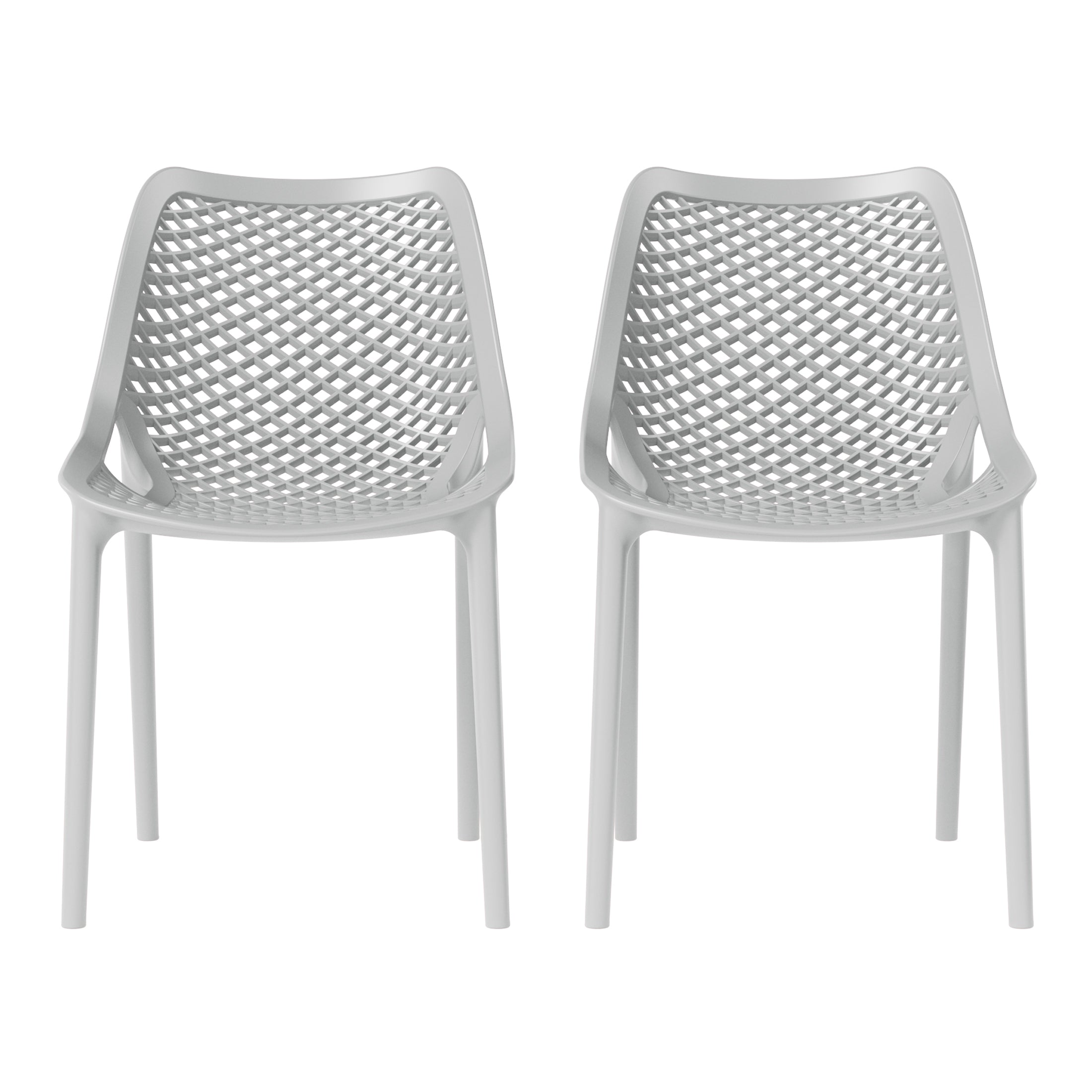Sunshine Outdoor Stackable Modern Plastic Dining Chairs (Set of 2)