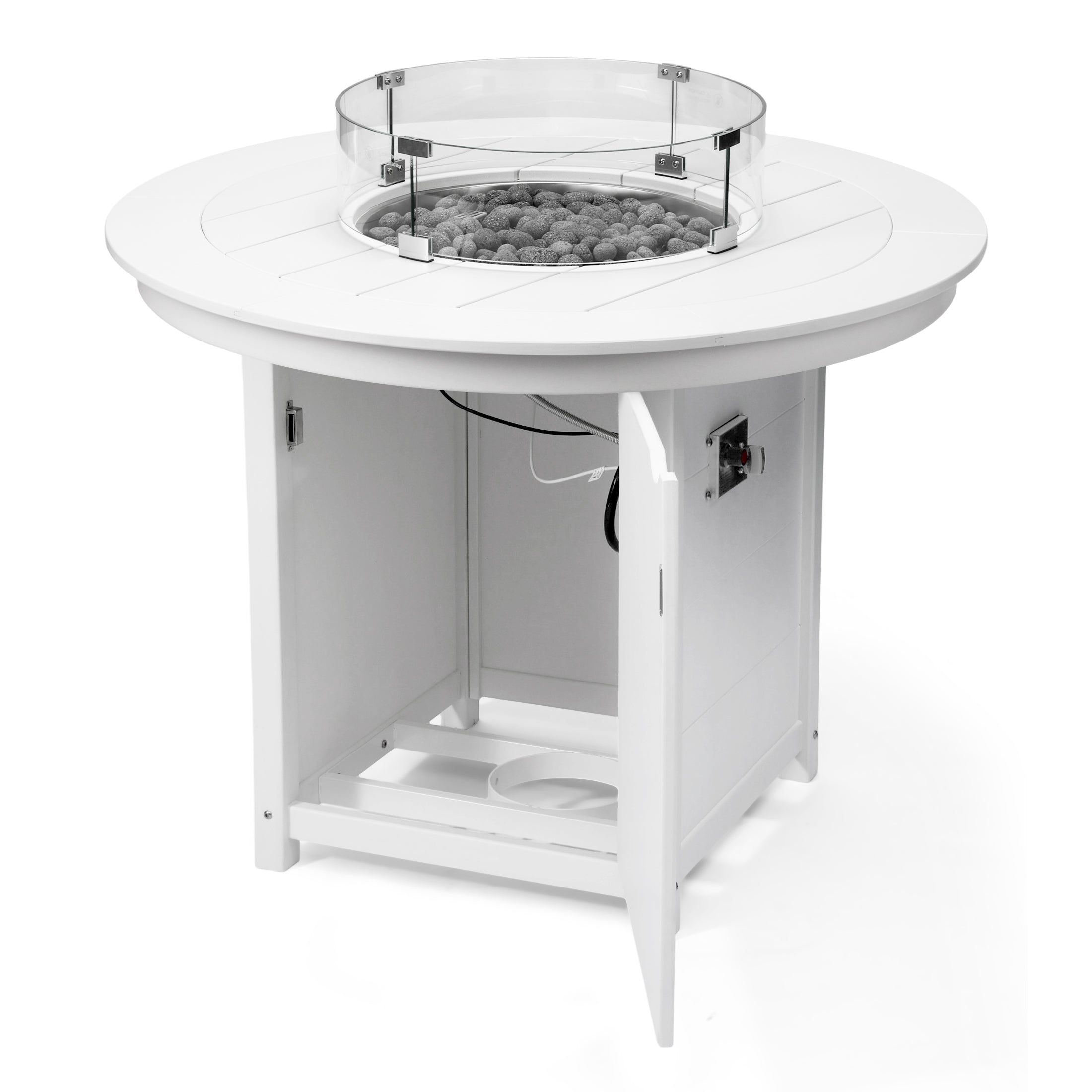 Sol 47" Modern Outdoor Patio Propane Round Counter Height Fire Pit Table
