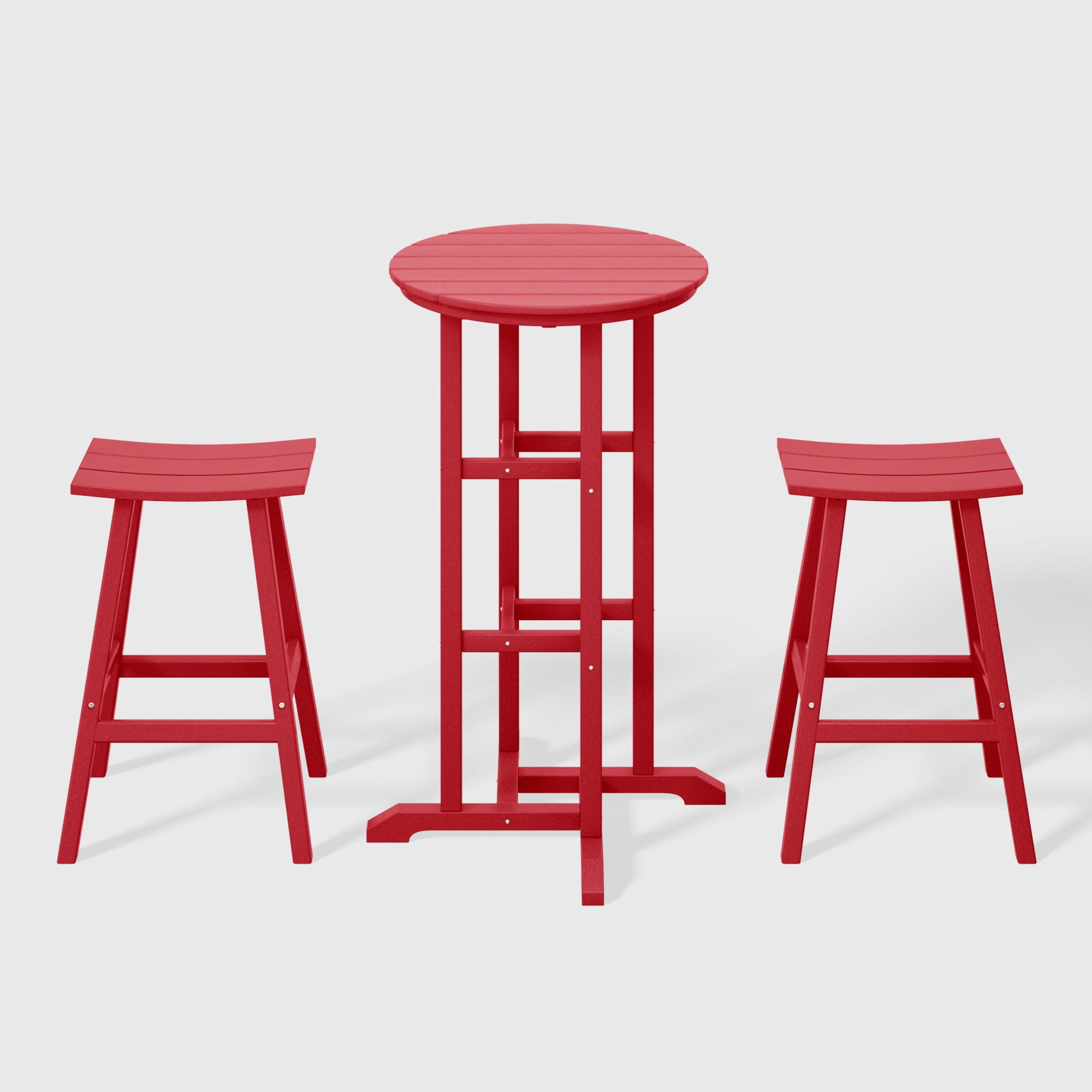 Paradise Outdoor Patio Bar Height Table and Bar Stool 3-Piece Dining Set