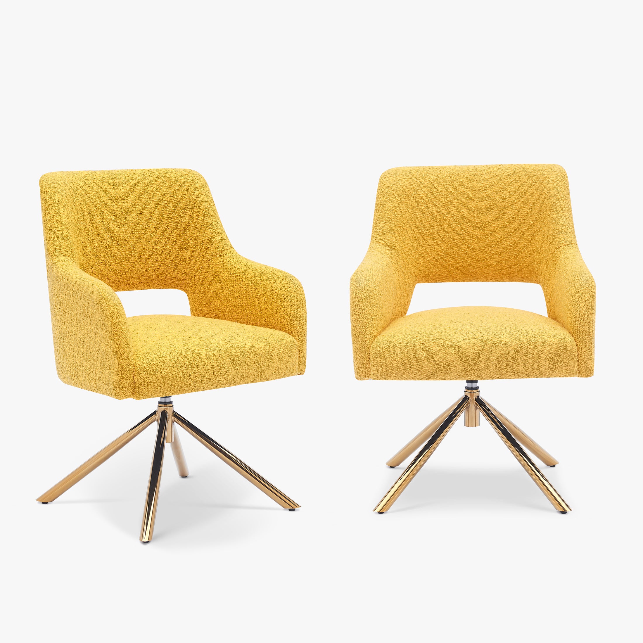 Amélie Mid-Century Modern Wide Boucle Swivel Accent Arm Chair (Set of 2)