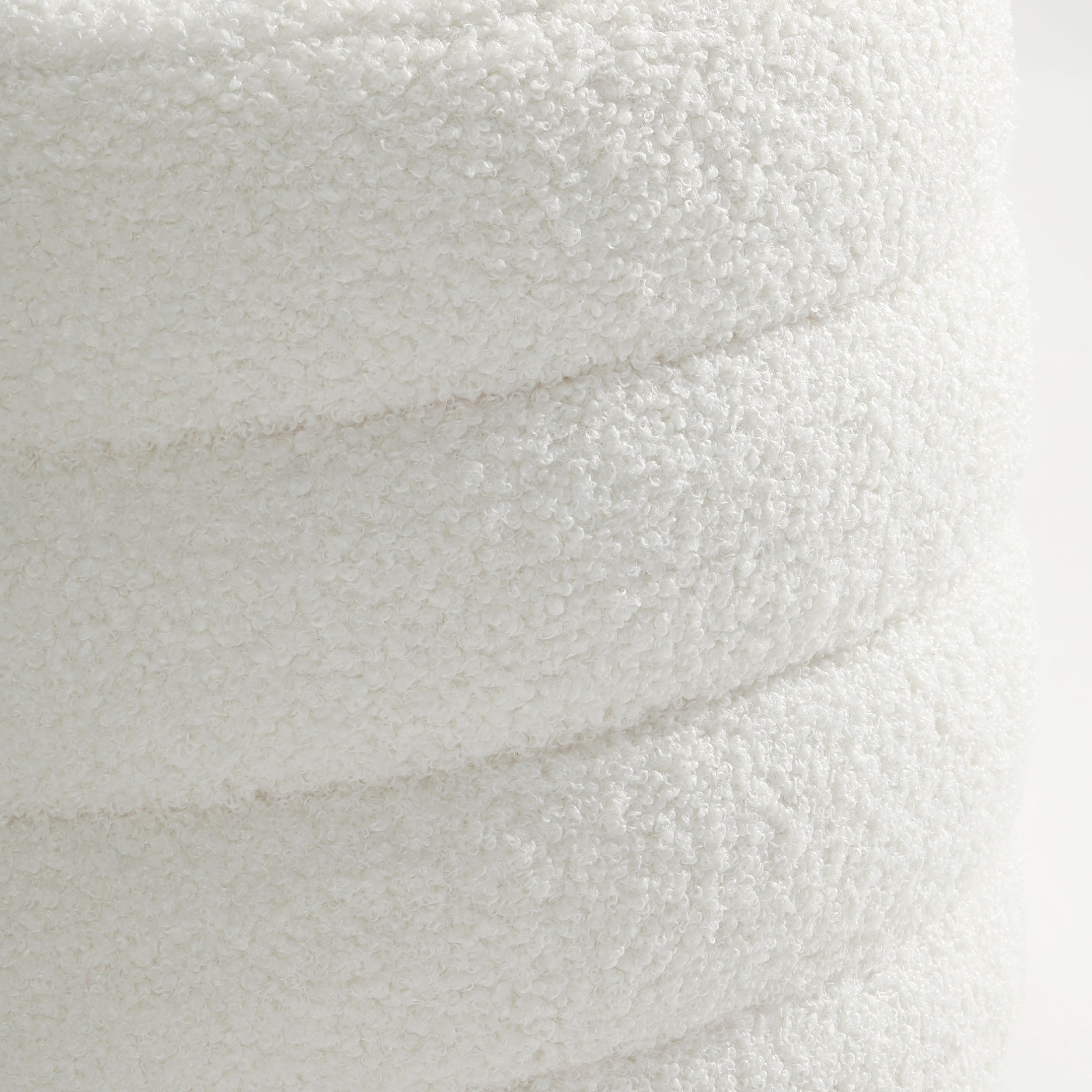 Celine Mid-Century Modern Faux Sherpa Round Storage Ottoman