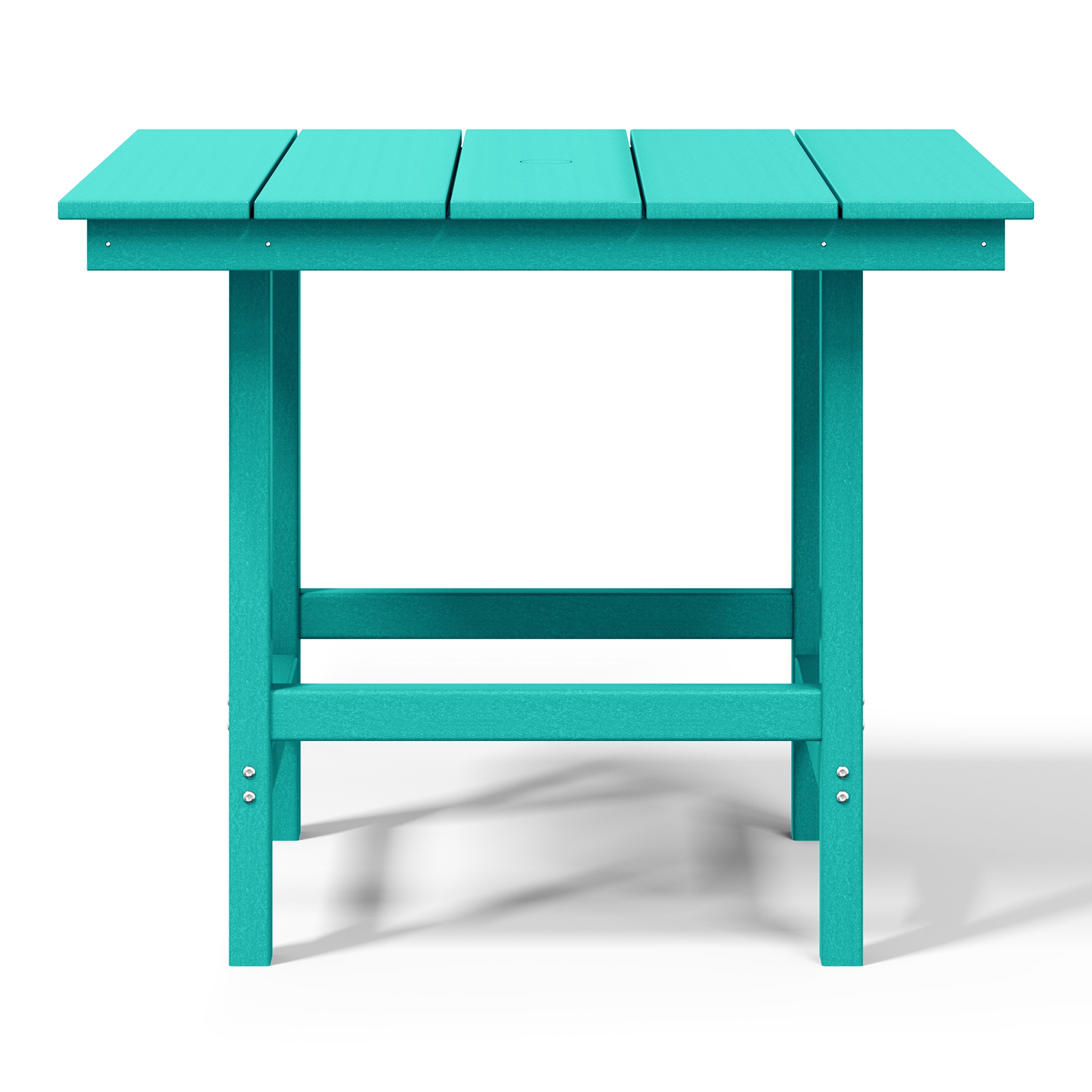 Palms Outdoor HDPE 36" Square Patio Dining Table with Umbrella Hole