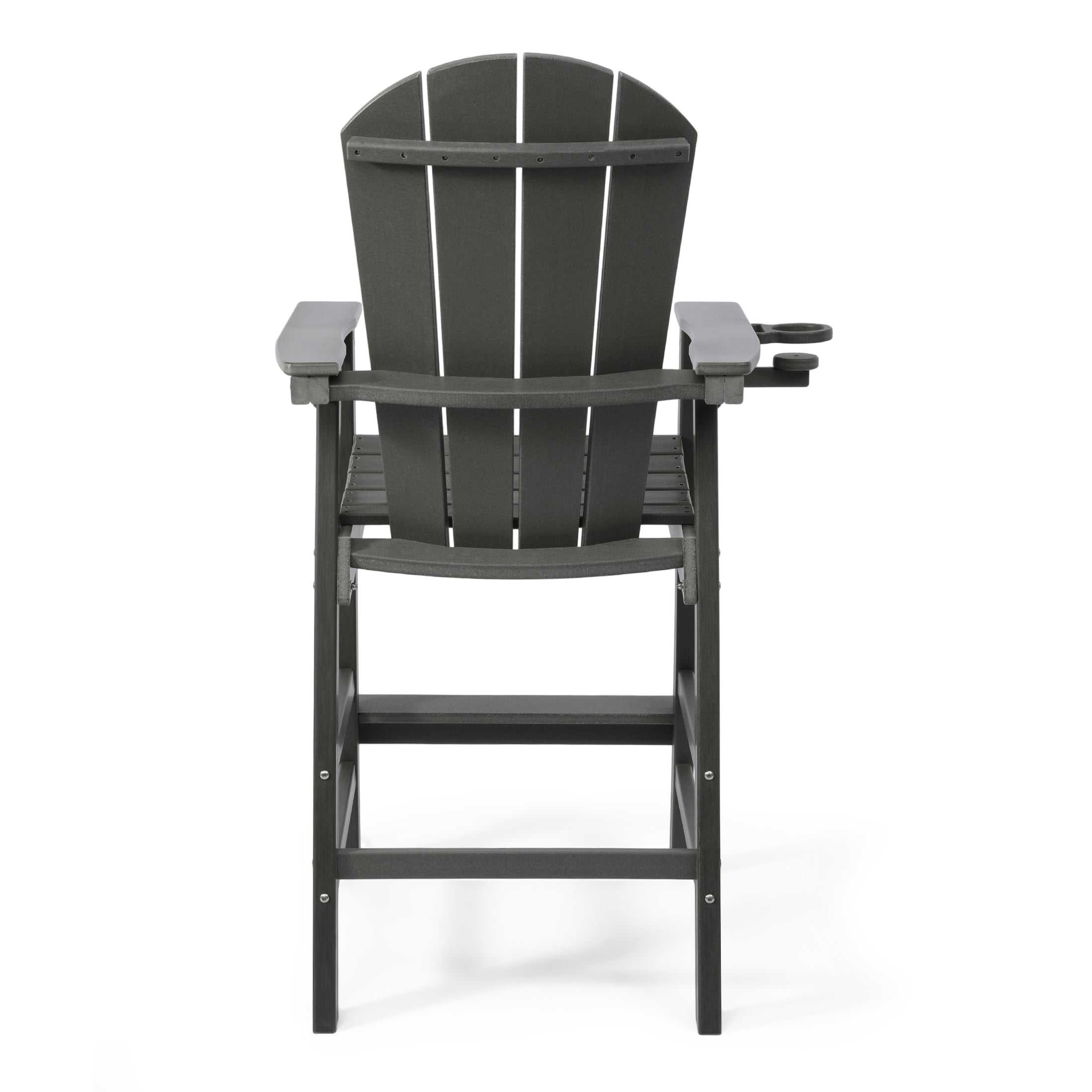 Paradise Outdoor HDPE Tall Adirondack Bar Height Chair With Cup Holder