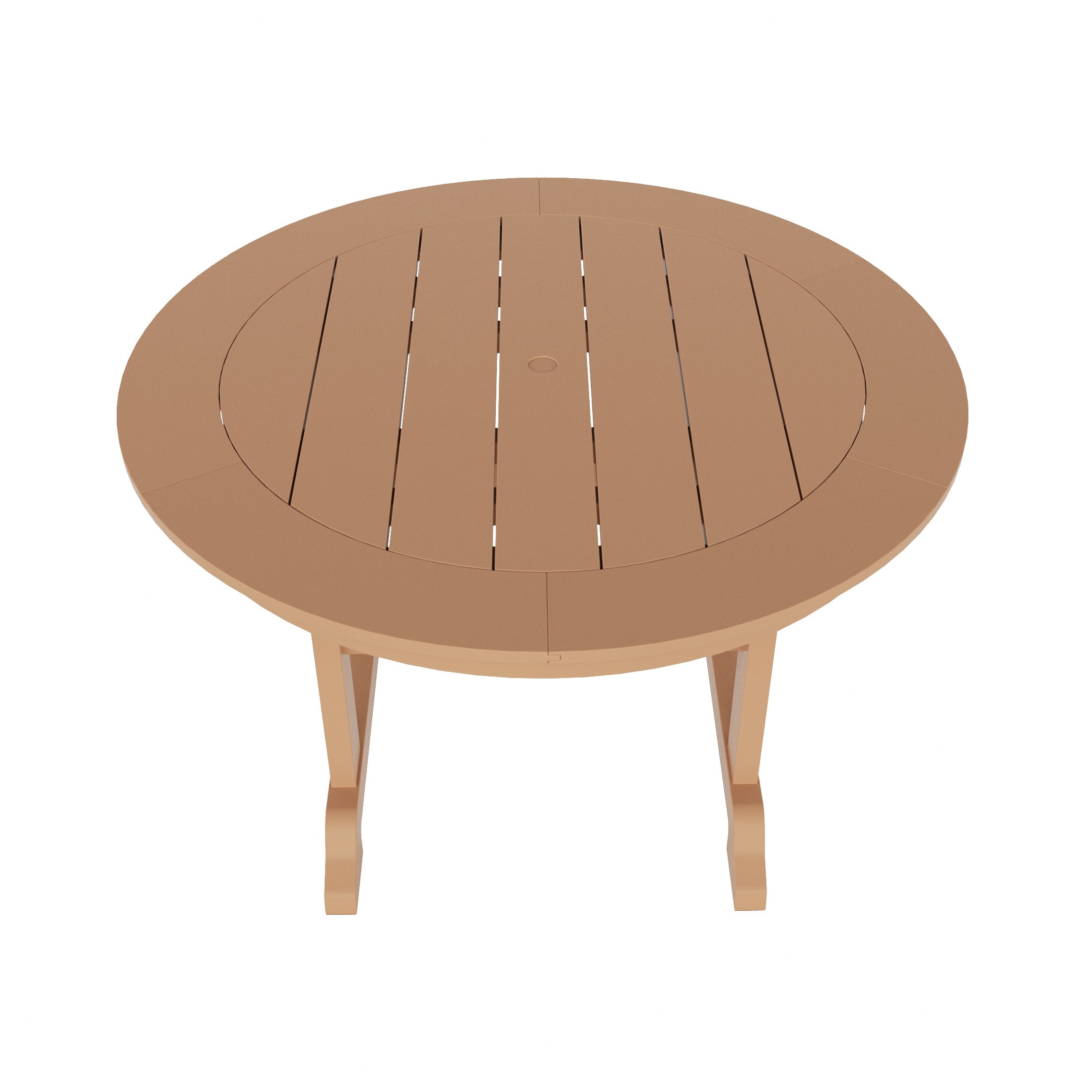 Paradise 5-Piece HDPE Round Patio Dining Table Set with Foldable Chairs
