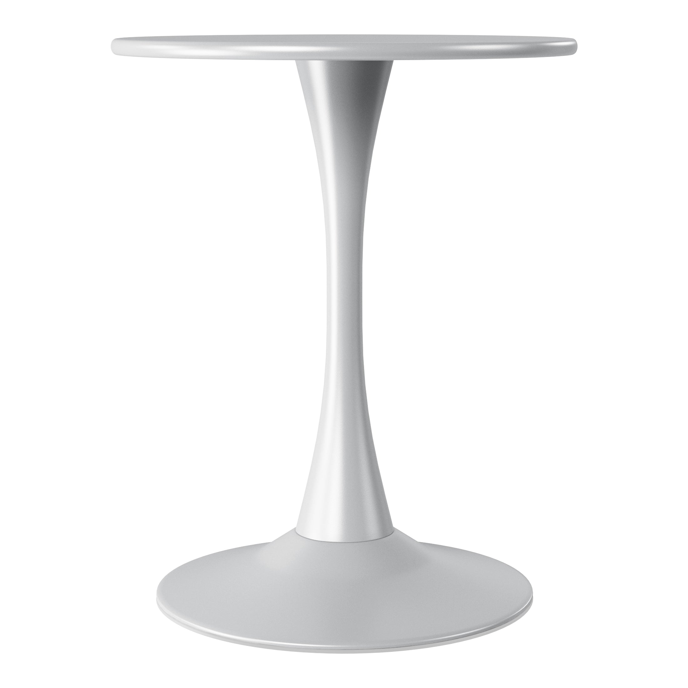 Sunshine 3-Piece Outdoor Round Metal Dining Table Set And Stackable Resin Patio Dining Side Chairs