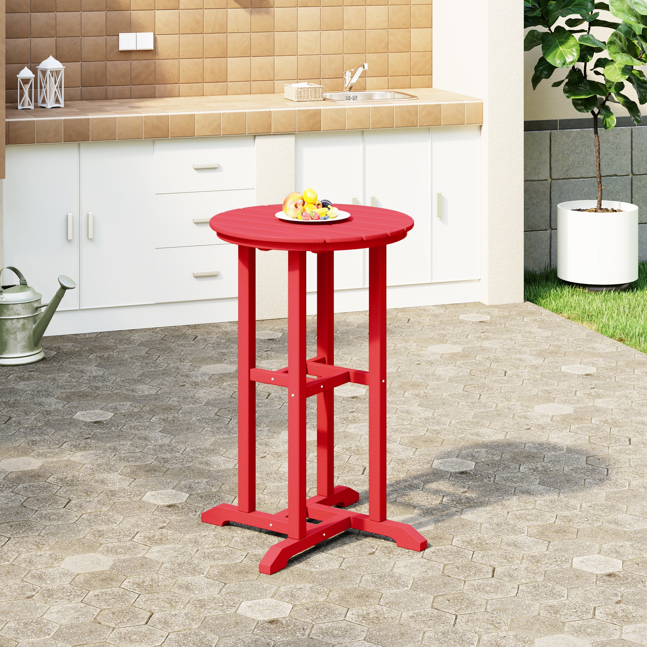 Paradise 37" Counter Height Round Outdoor Patio Bistro Bar Table