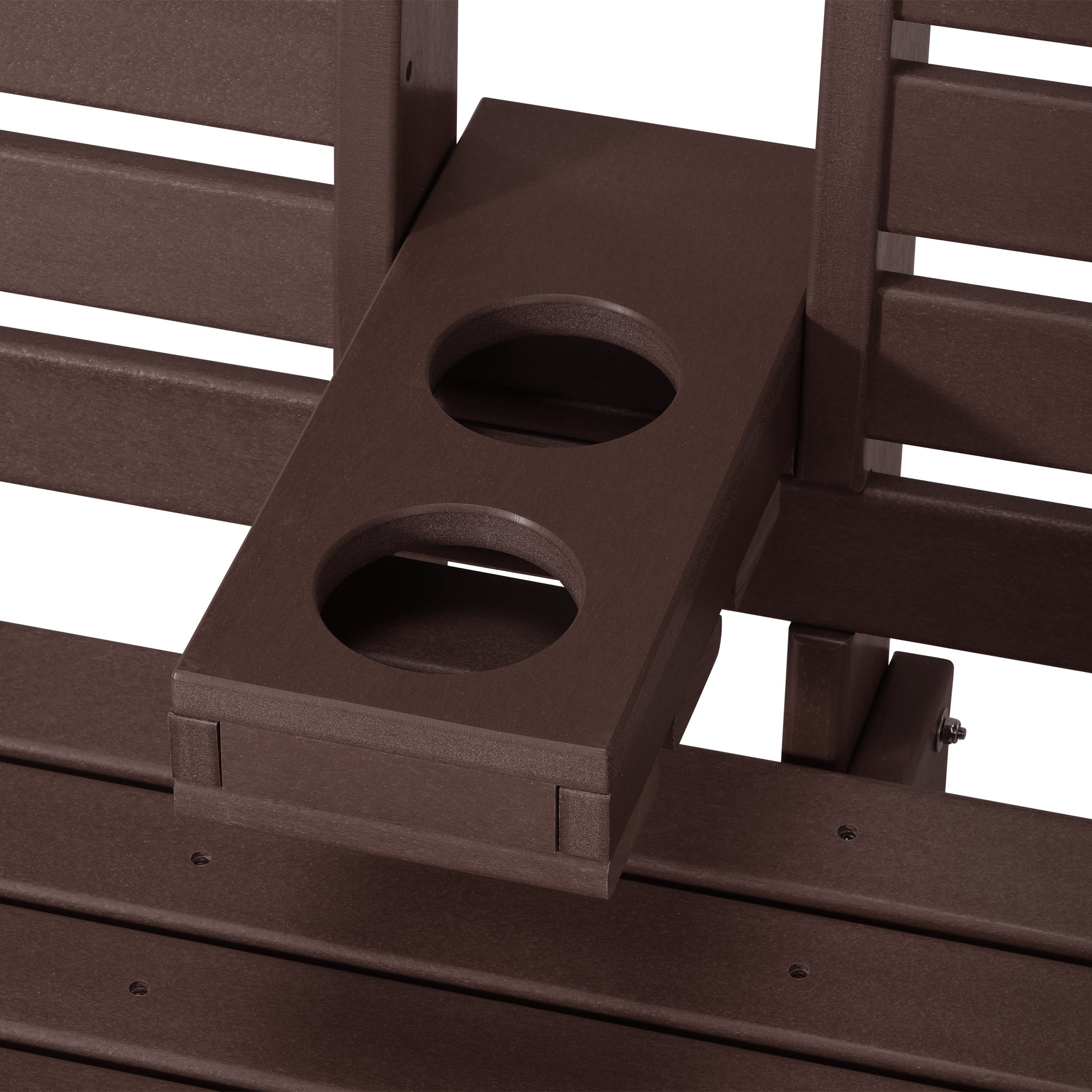 Charleston Outdoor HDPE 54" Front Hanging Porch Swing Bench With Cupholders