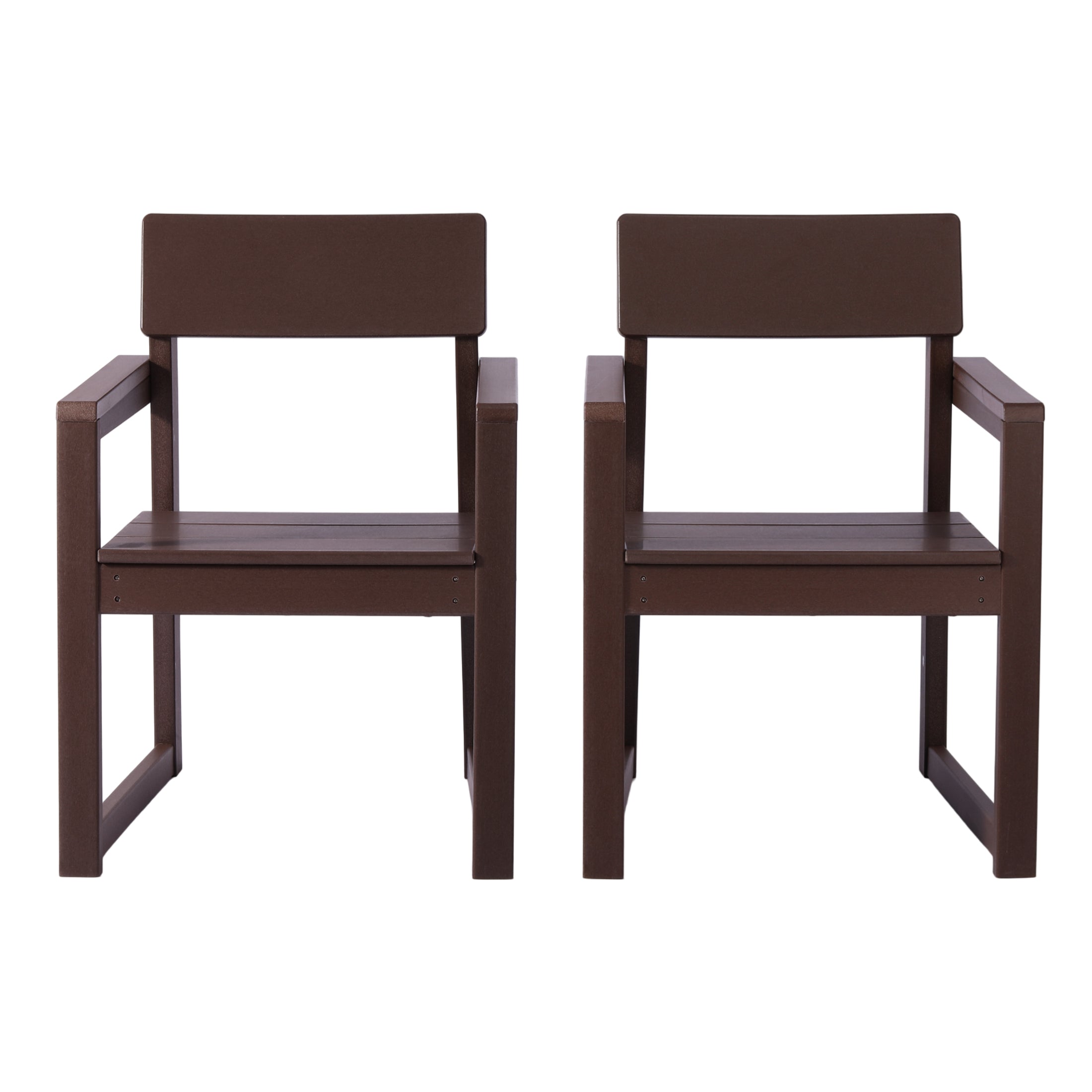 Cambria Modern HDPE Outdoor Patio Dining Arm Chairs (Set of 2)