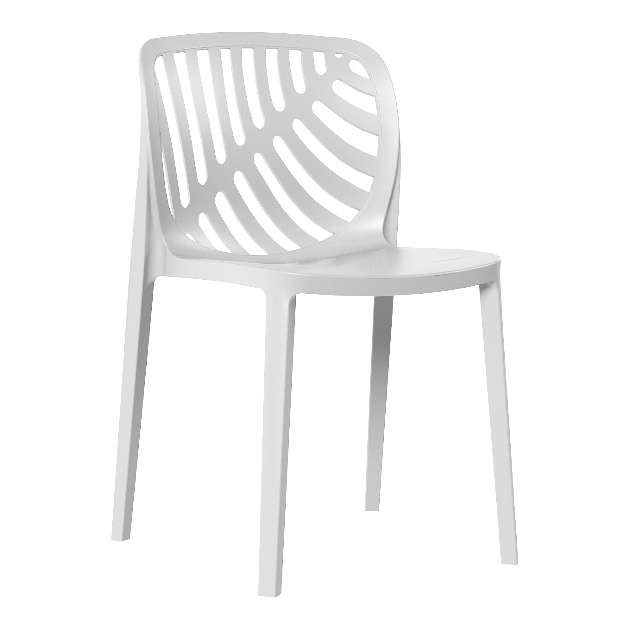 Sunshine Outdoor Modern Stackable Polypropylene Plastic Patio Bistro Dining Side Chairs (Set of 2)