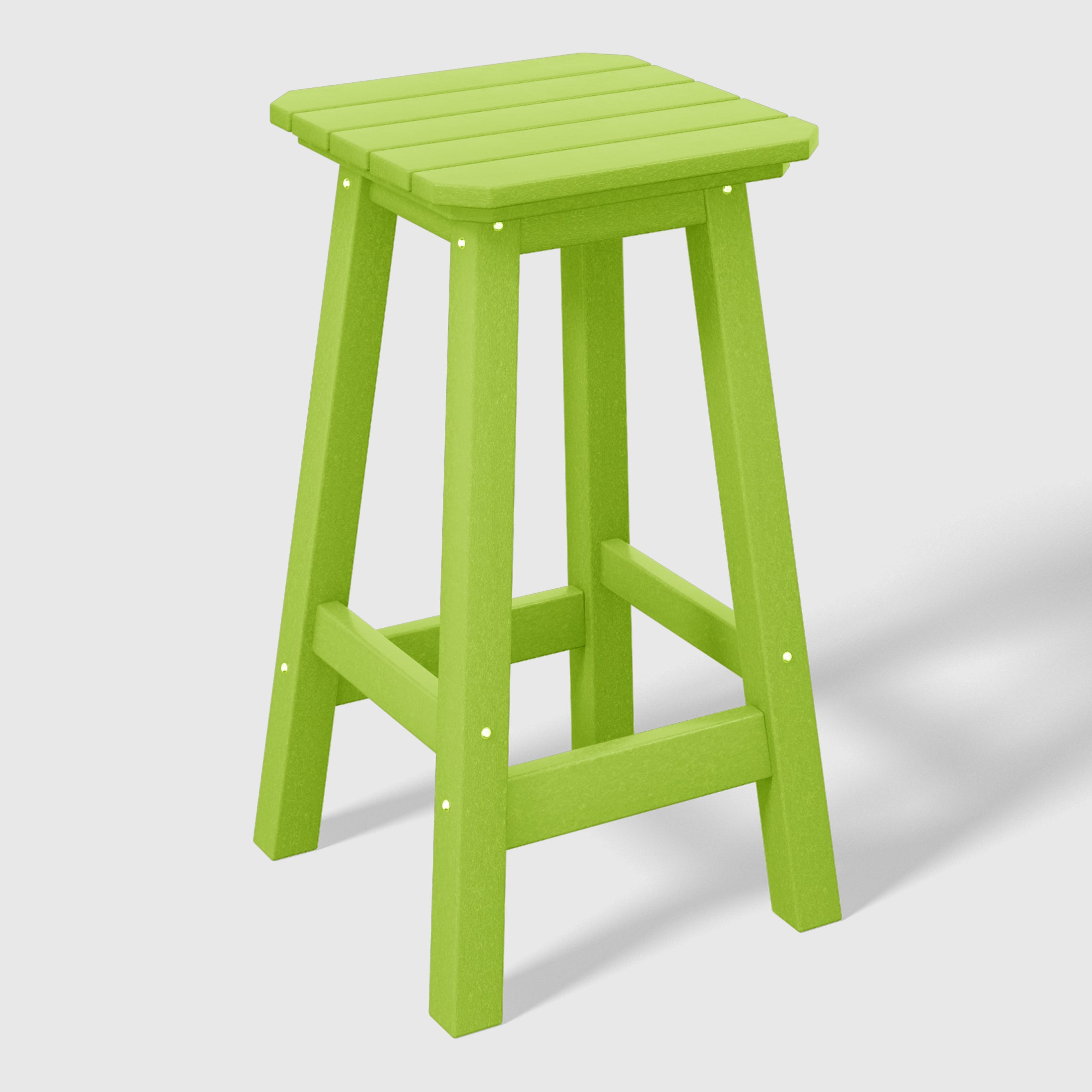 Paradise 24" HDPE Outdoor Patio Counter High Backless Square Bar Stools Set of Three