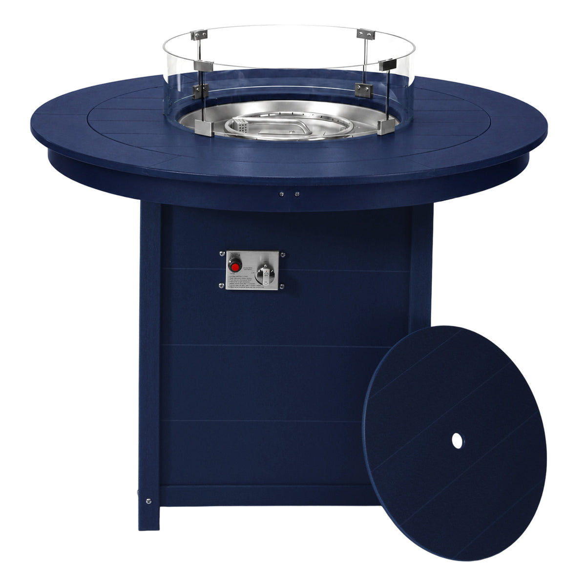 Sol 47" Modern Outdoor Patio Propane Round Counter Height Fire Pit Table