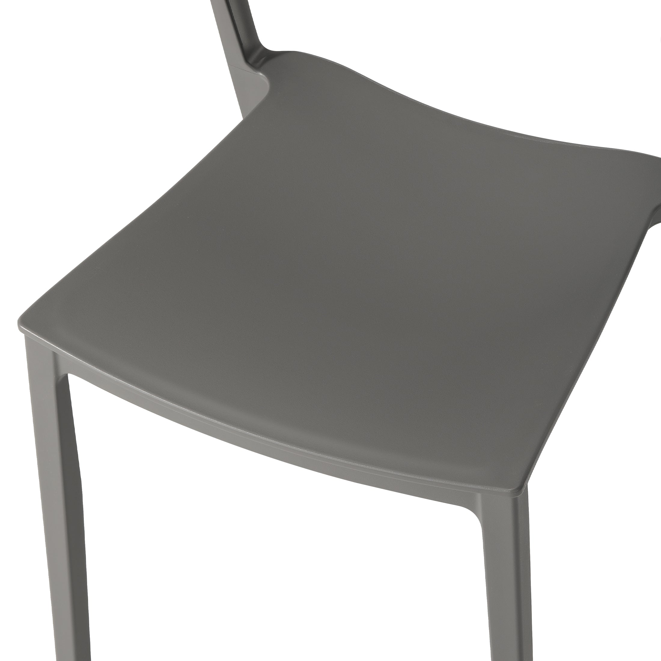 Sunshine Outdoor Modern Stackable Plastic Patio Bistro Dining Side Chairs (Set of 2)