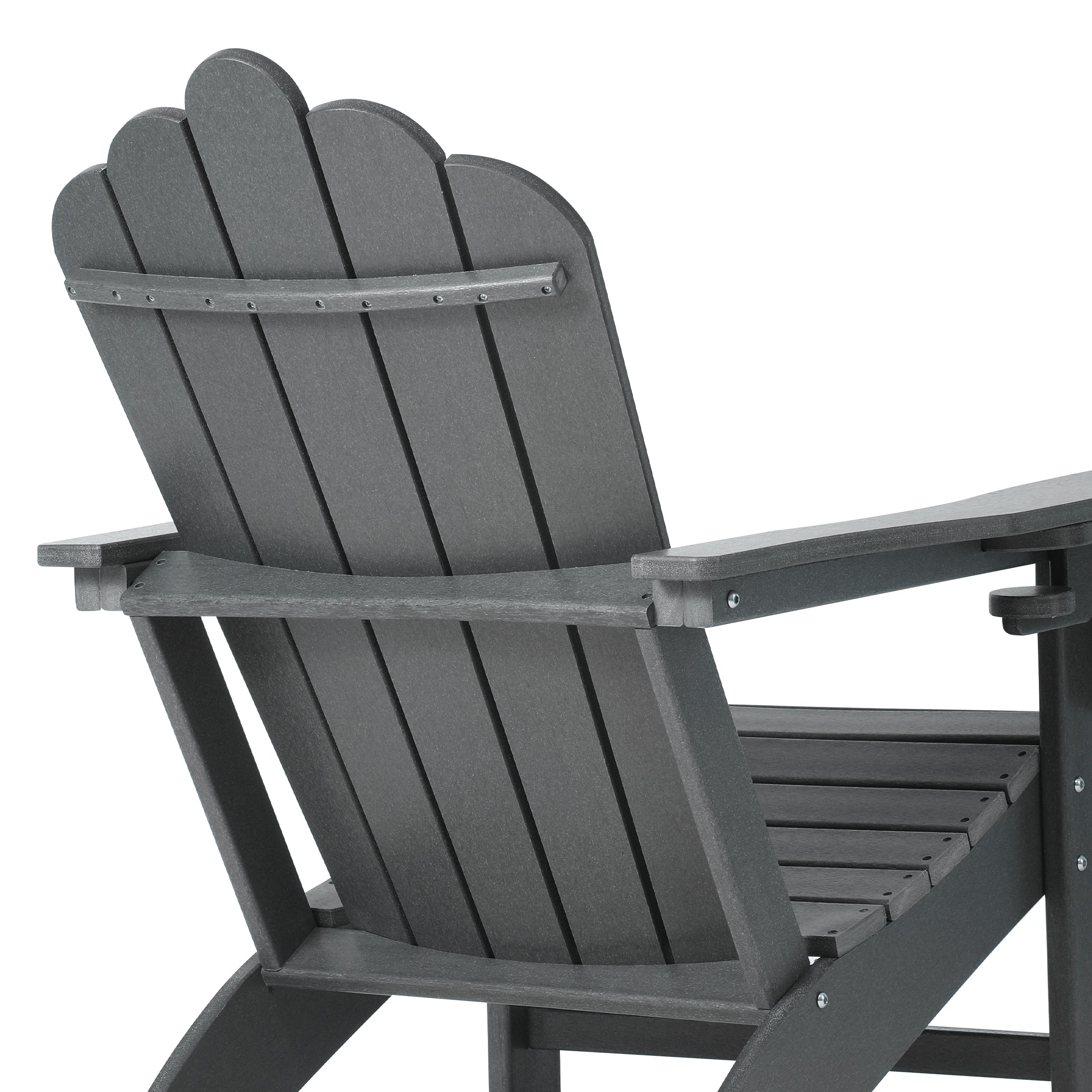 Lakeview Outdoor Patio HDPE Adirondack Chairs With Cup Holders (Set of 8)