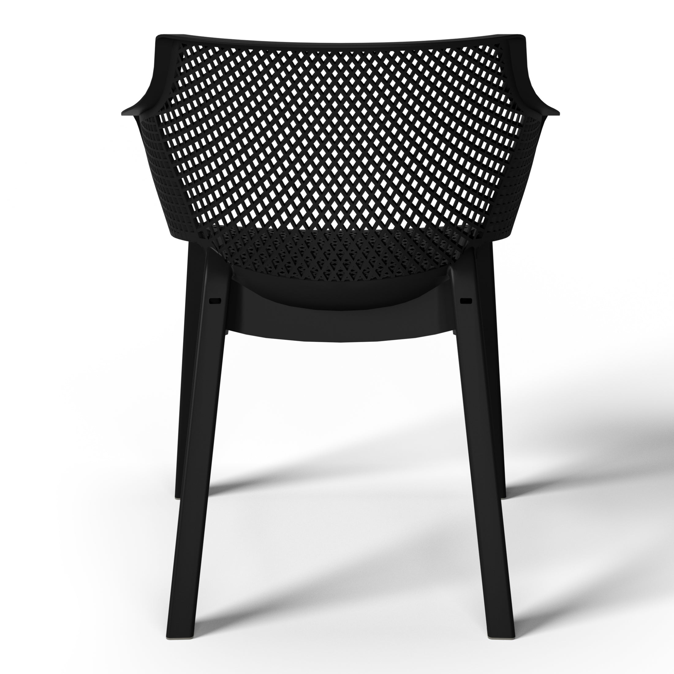 Sunshine Outdoor Modern Stackable Plastic Resin Patio Dining Armchair (Set of 4)