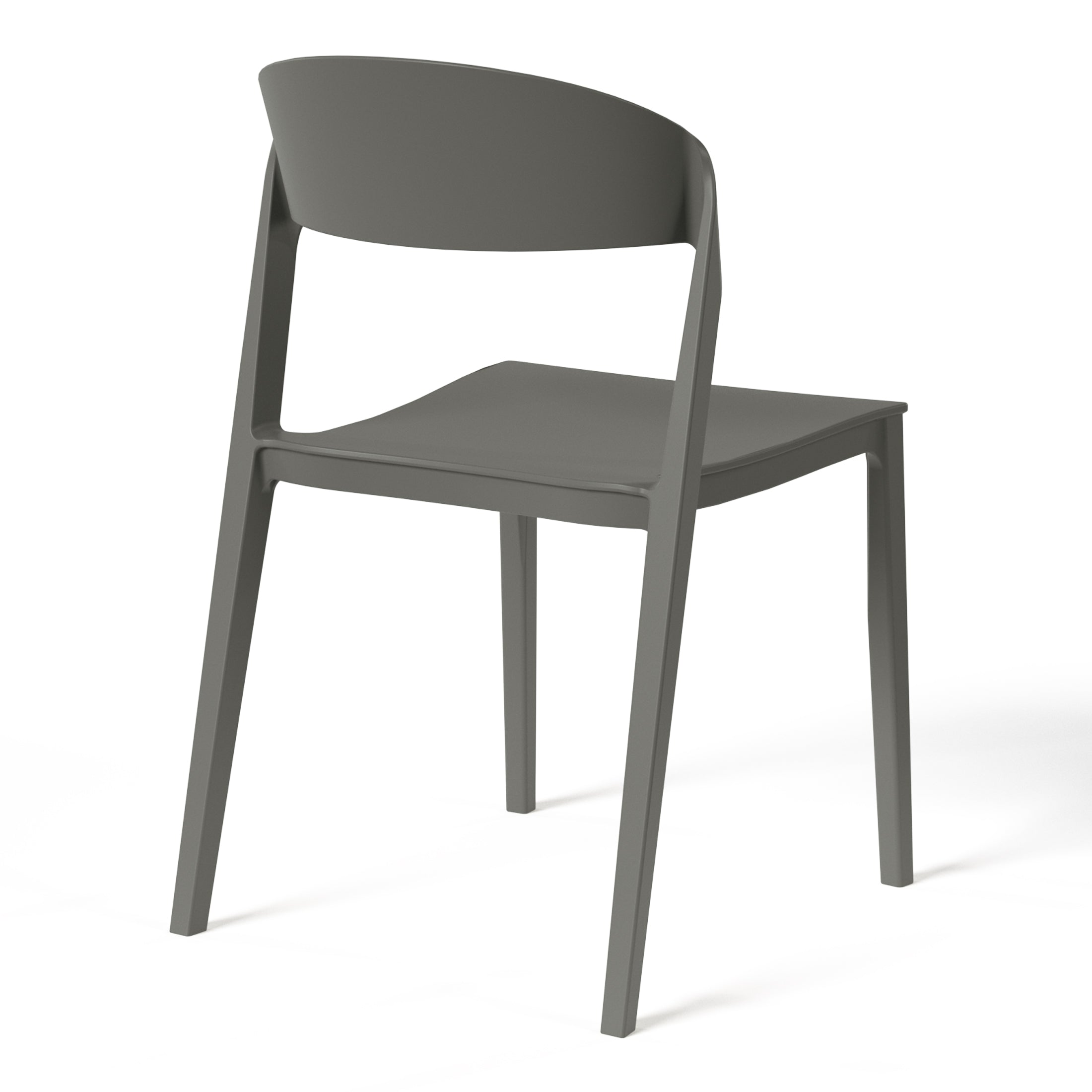 Sunshine Outdoor Modern Stackable Plastic Patio Bistro Dining Side Chairs (Set of 2)