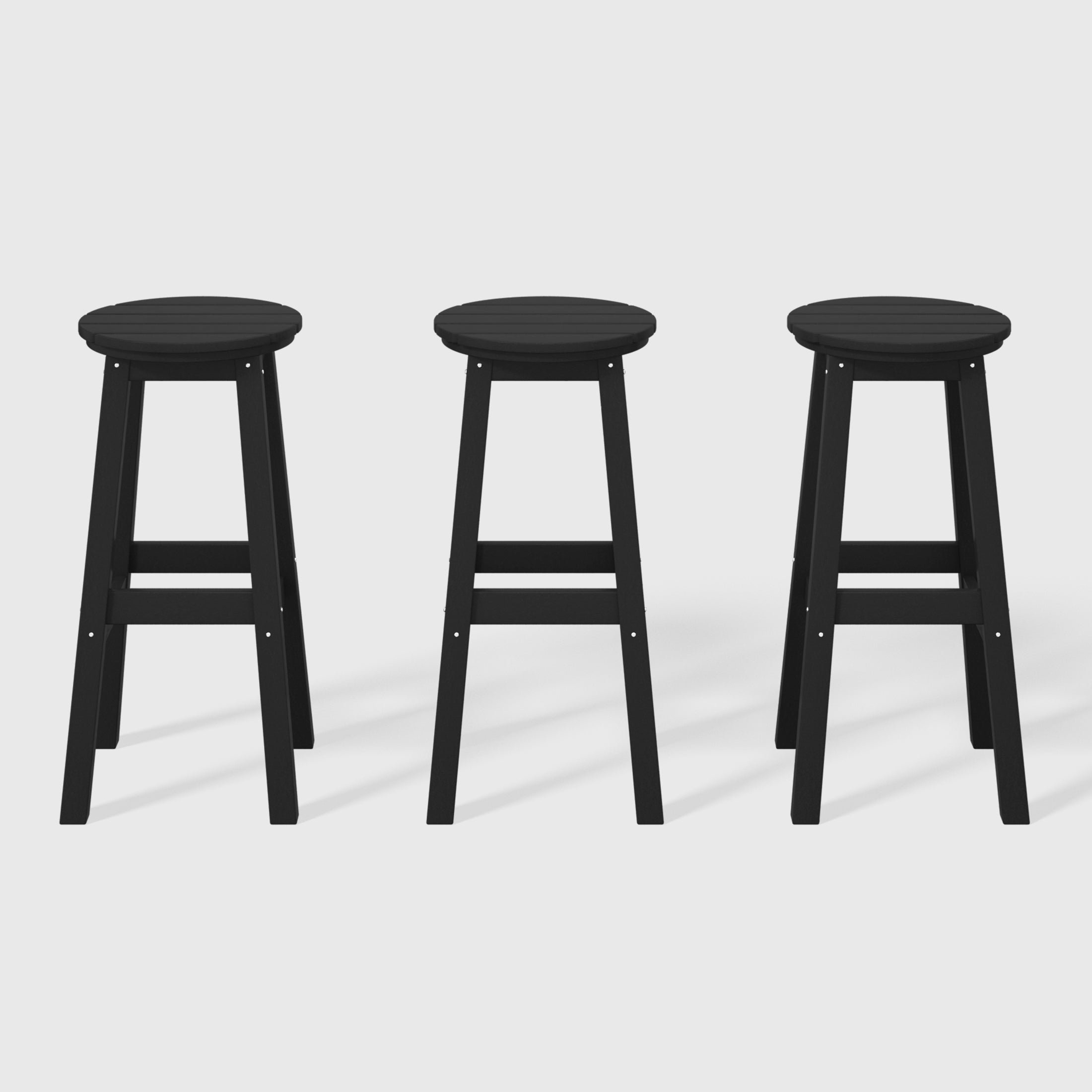 Paradise 29" HDPE Outdoor Patio Round Bar Stool Set of 3